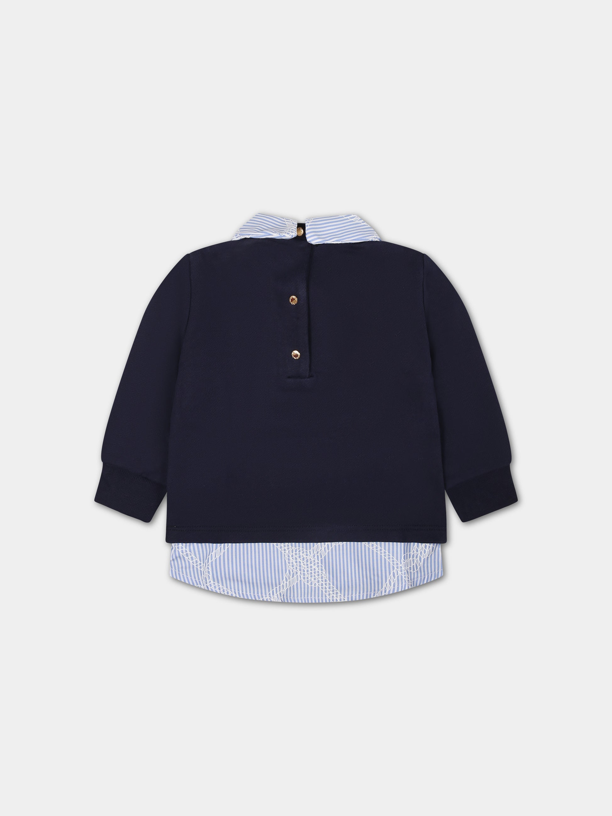 Felpa blu per neonato con logo,Versace,1013993 1A09936 2UQ70