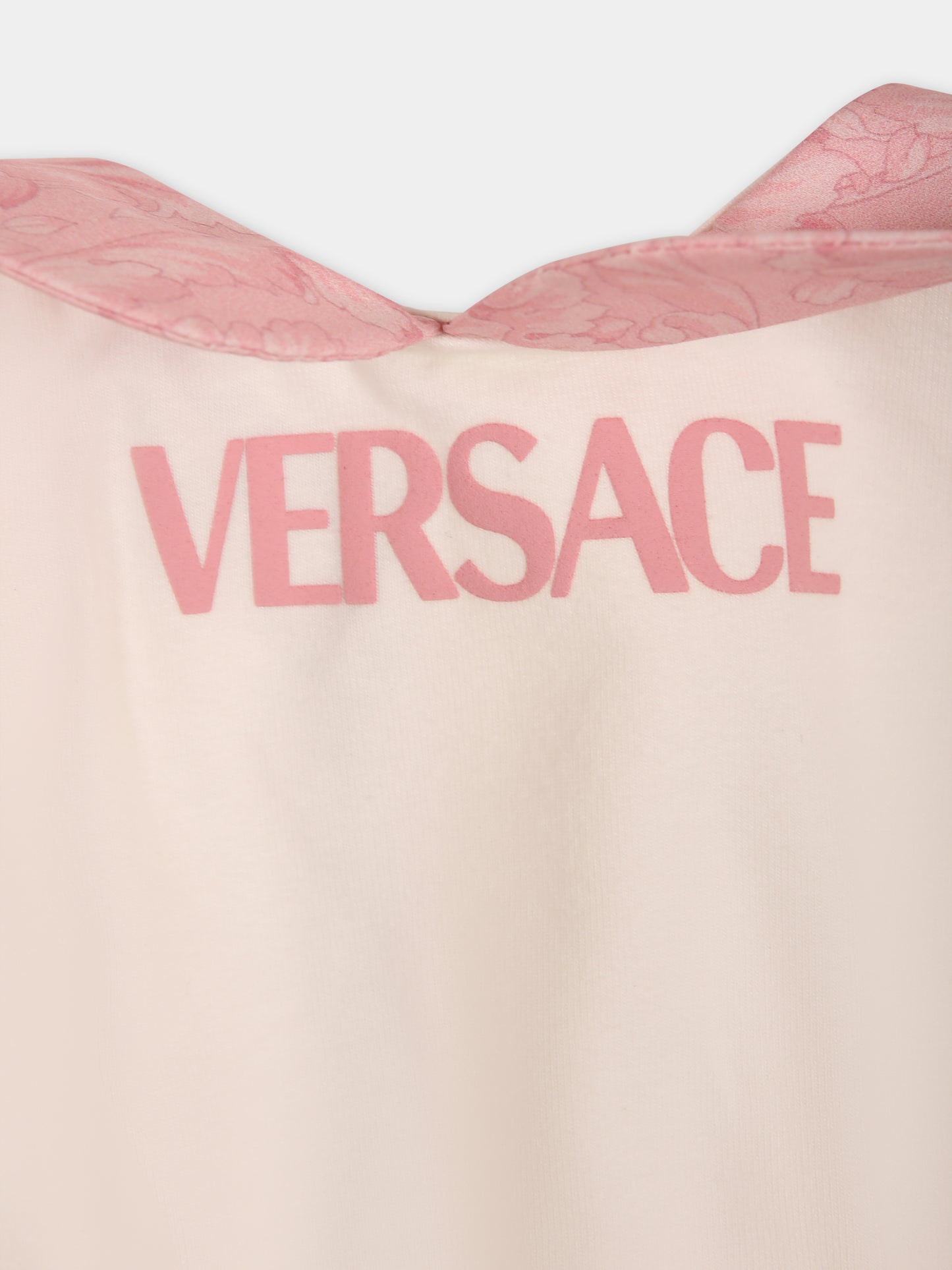 Vestito rosa per neonata con stampa barocca,Versace,1013383 1A09530 2WK80