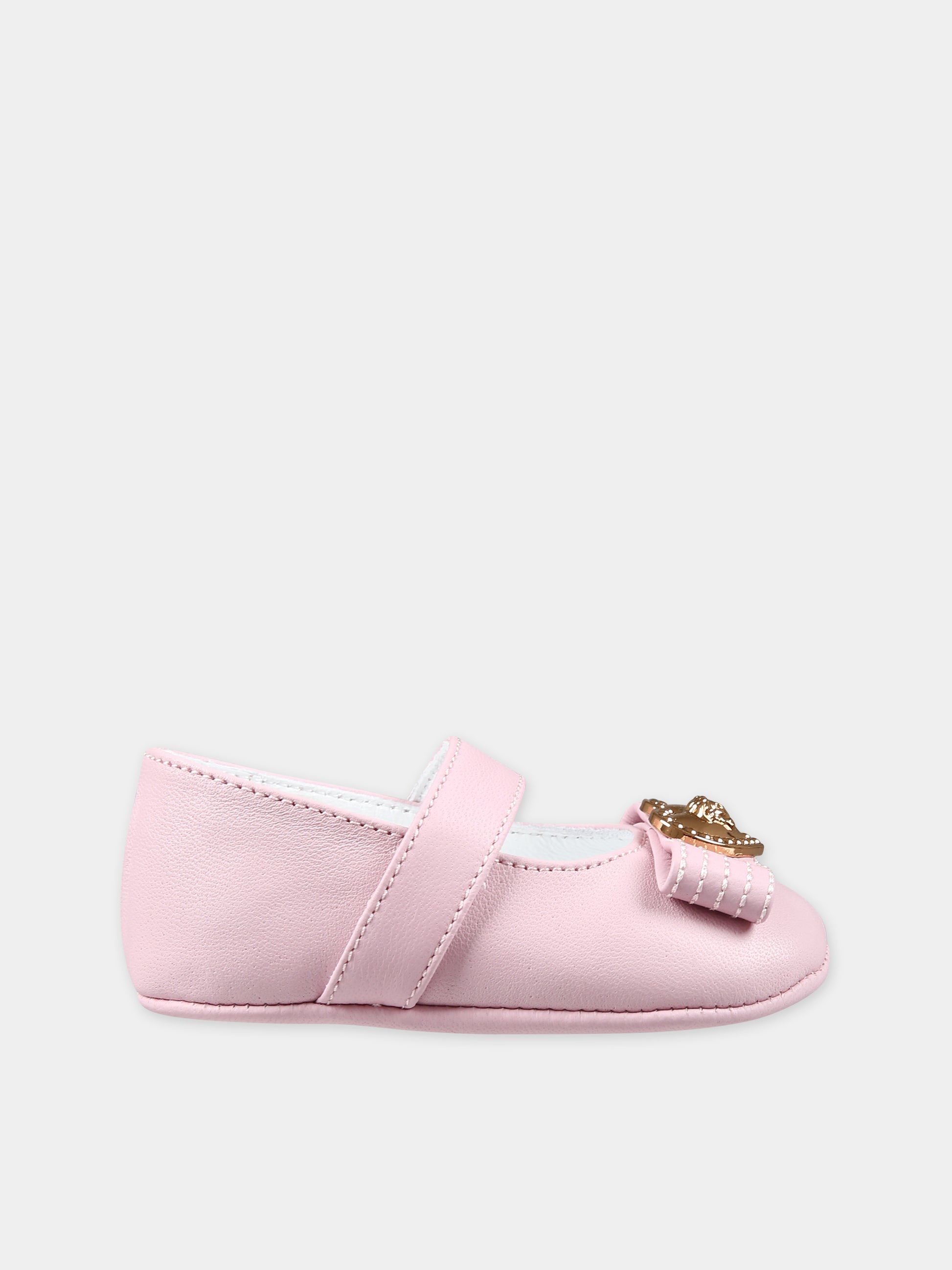 Ballerine rosa per neonata con cuore e Medusa,Versace,1014195 1A00201 1PR2V