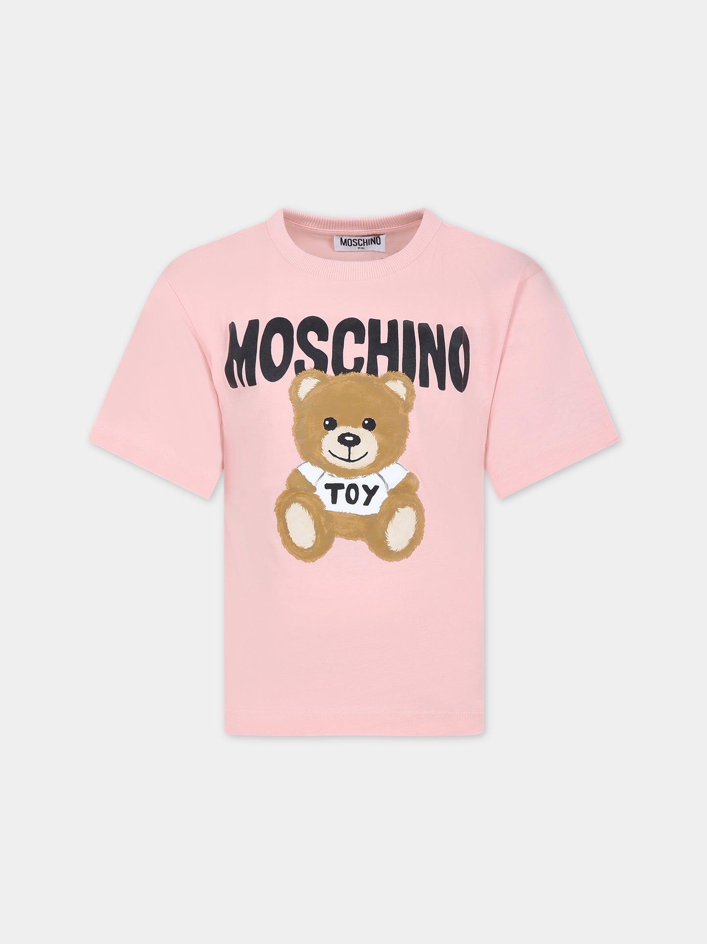 T-shirt rosa per bambina con Teddy Bear,Moschino Kids,HOM03R LAA23 50209