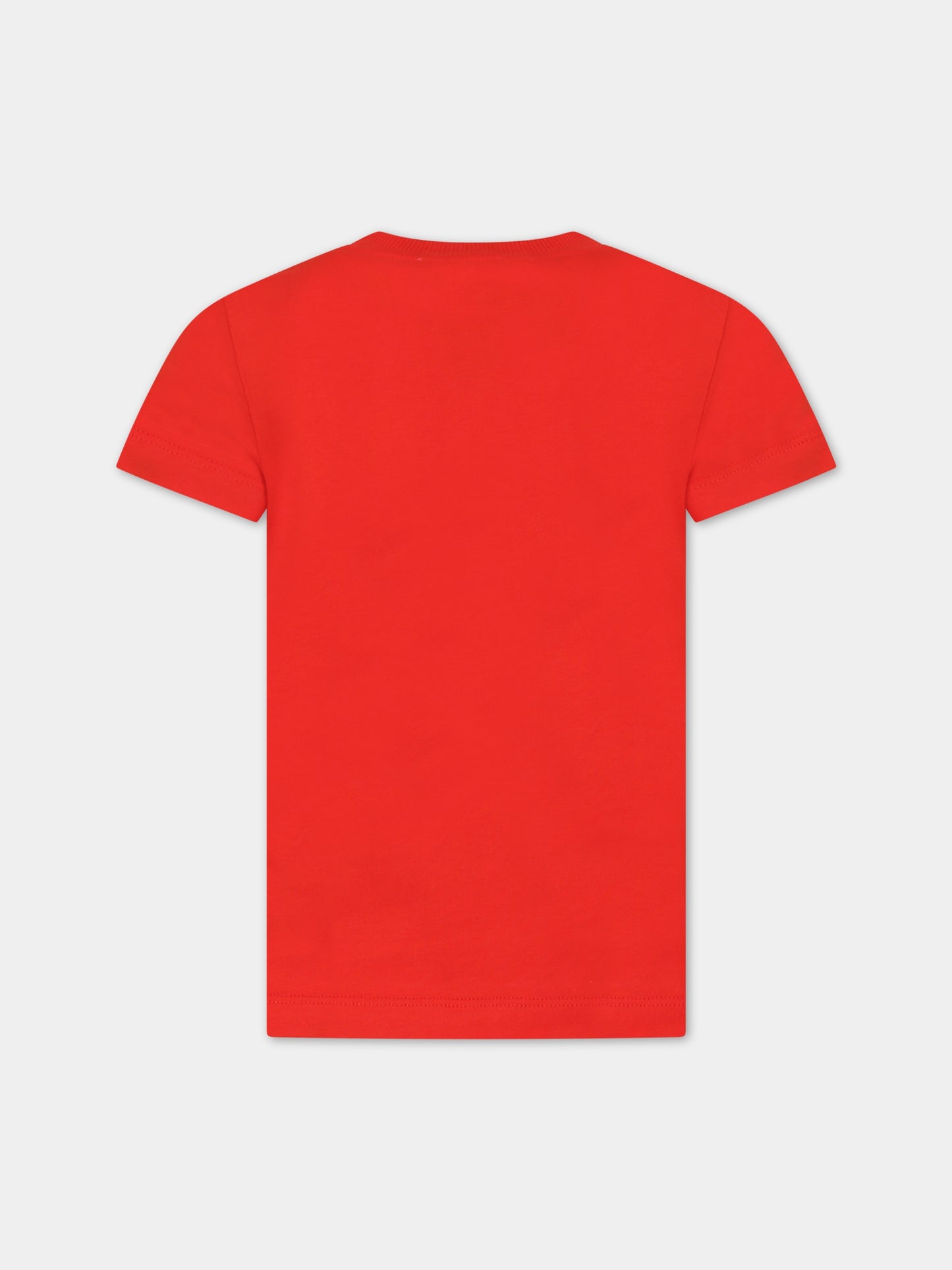 T-shirt rossa per bambini con Teddy Bear marinaio,Moschino Kids,HSM03L LAA02 50109