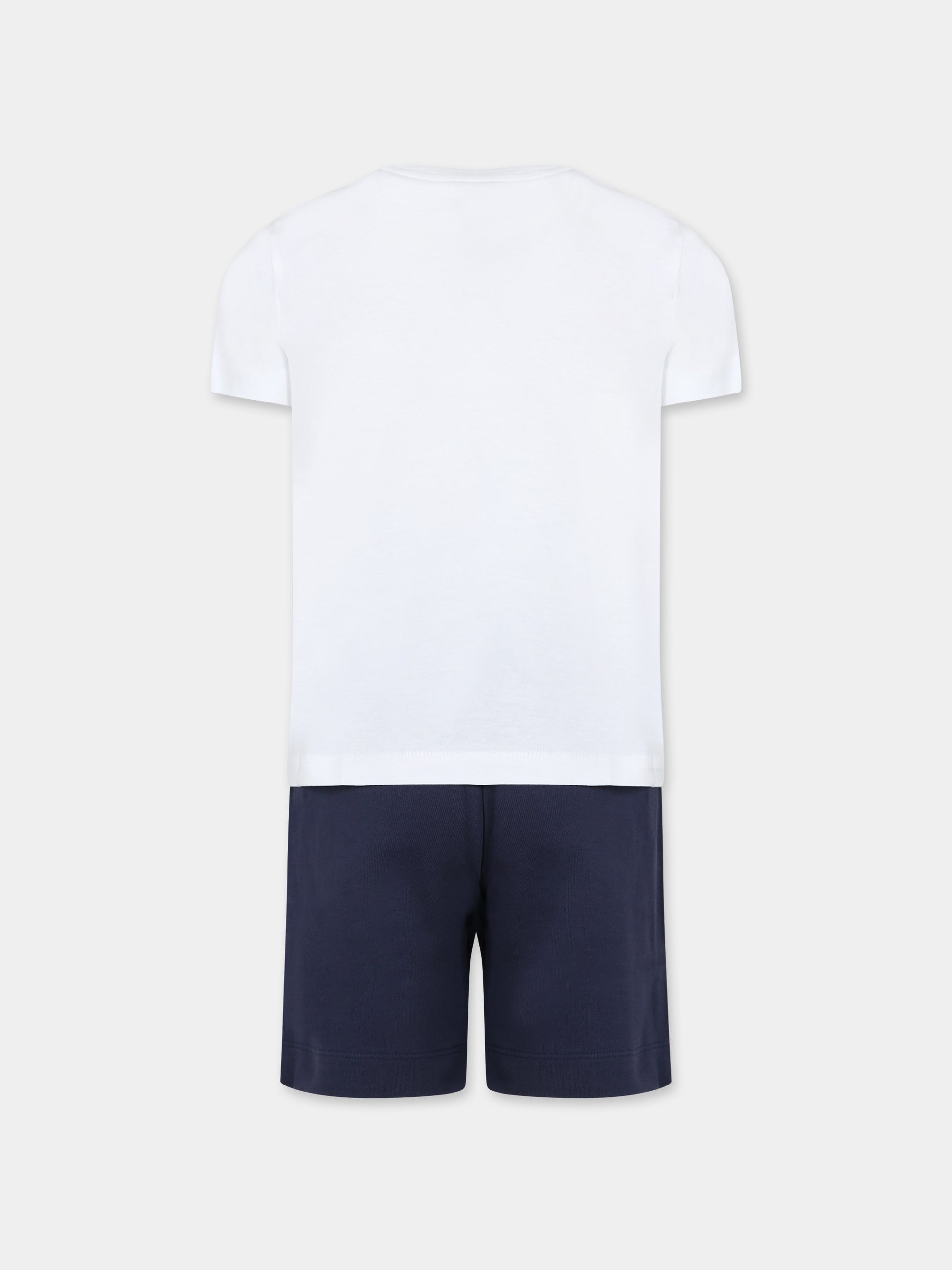 Completo bianco per bambino con Teddy Bear e logo,Moschino Kids,HUG00K LAA02 83240