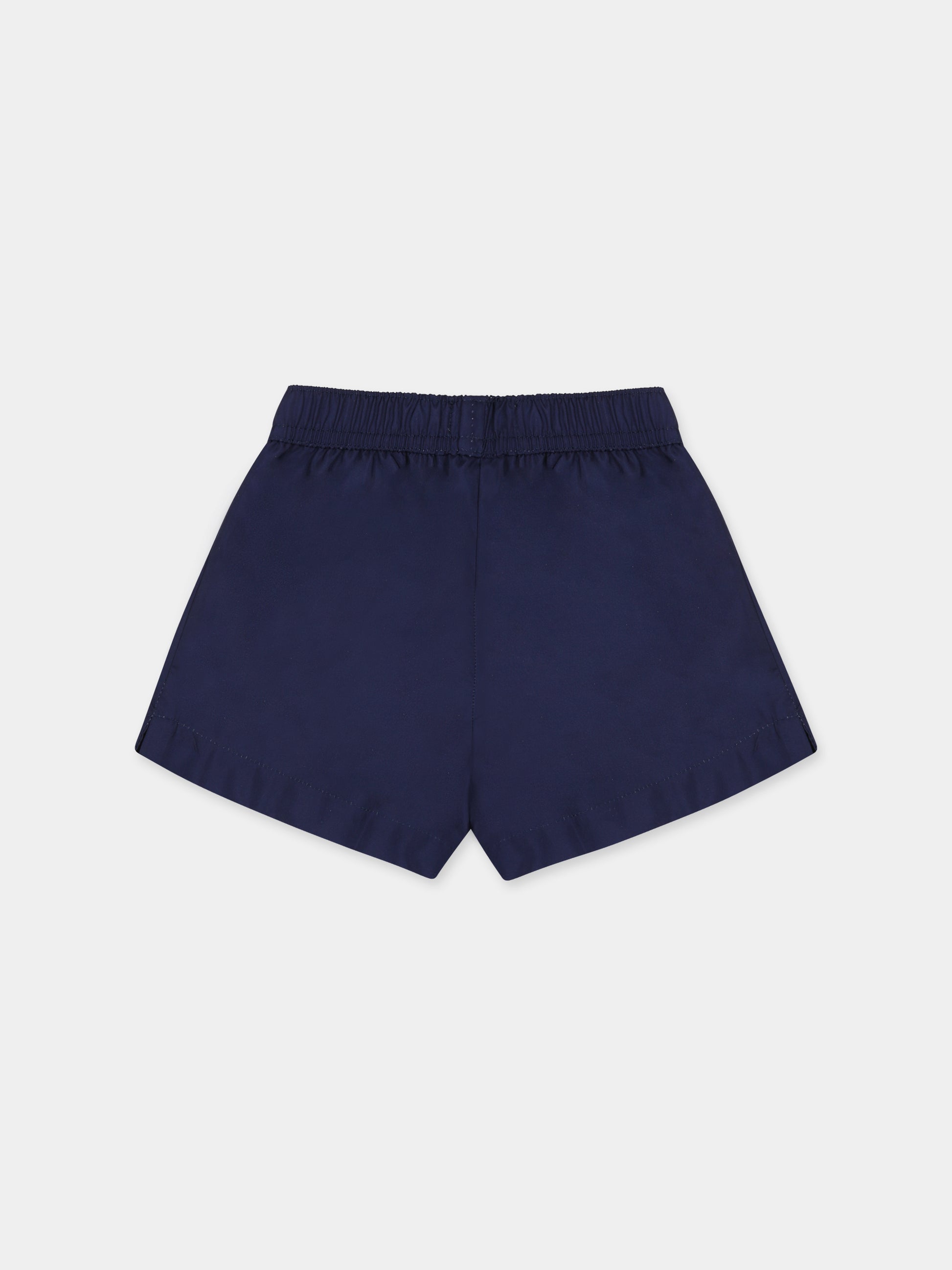 Boxer-mare blu per neonato con Teddy Bear e logo,Moschino Kids,MOL007 LKA02 40016