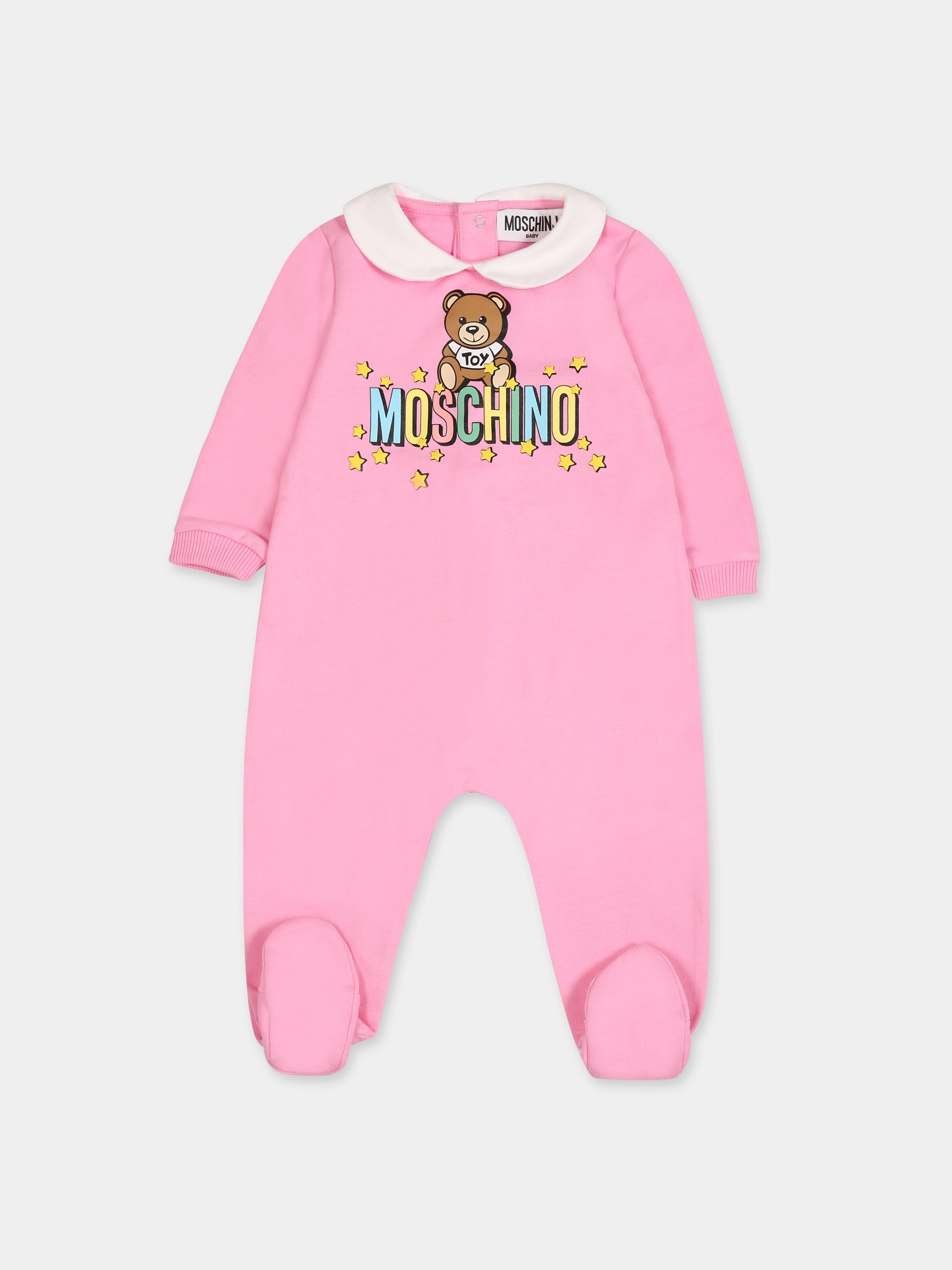 Tutina rosa per neonata con Teddy Bear,Moschino Kids,MSY037 LCA51 51473