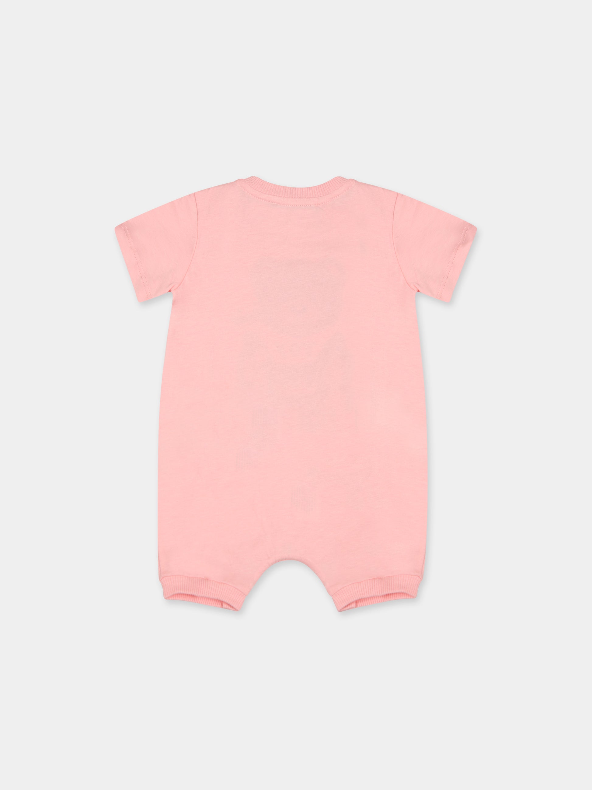 Pagliaccetto rosa per neonata con Teddy bear e logo,Moschino Kids,MUT037 LAA03 50209