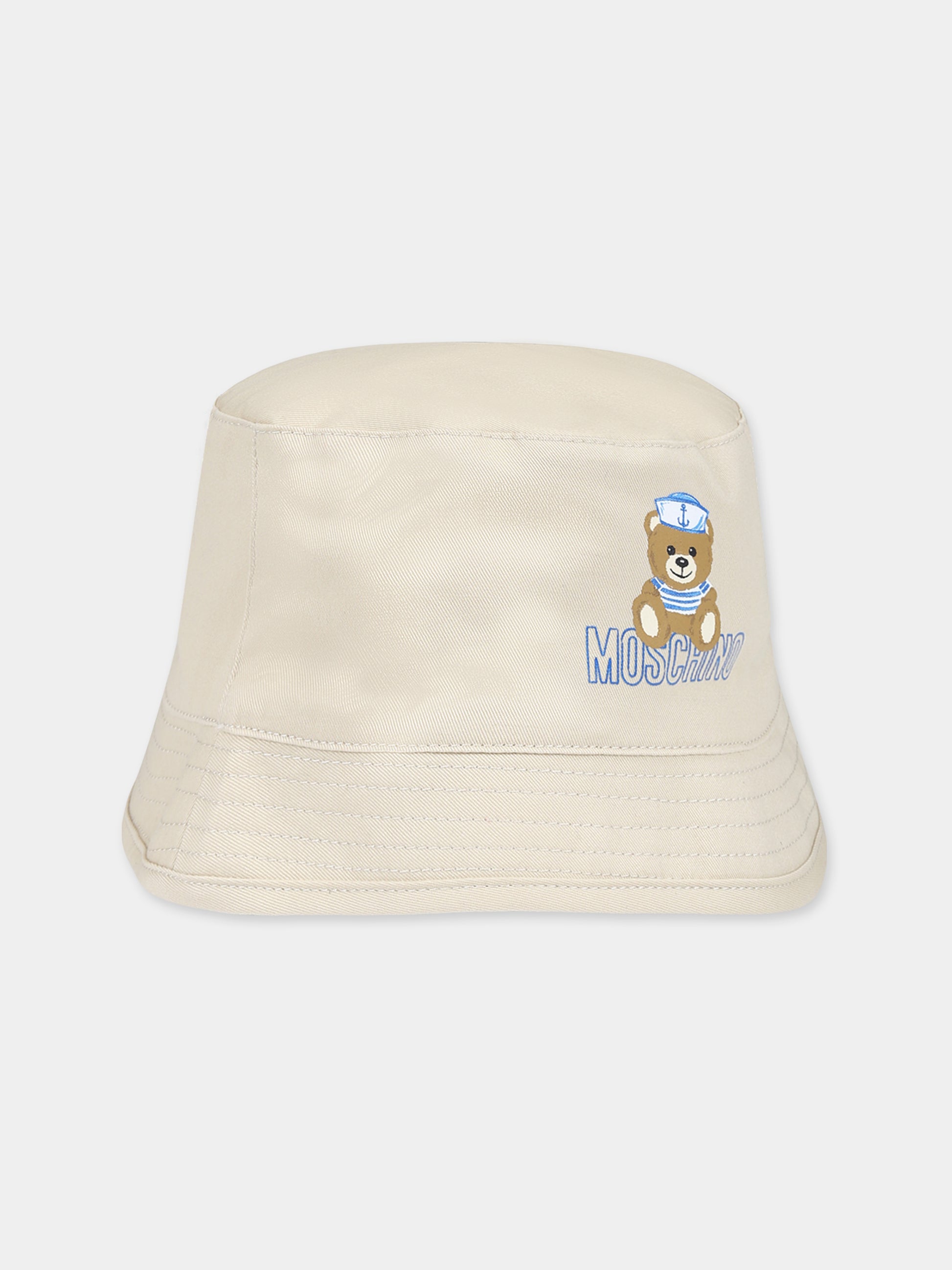Cloche beige per neonato con Teddy Bear,Moschino Kids,MUX04A LPC04 20310