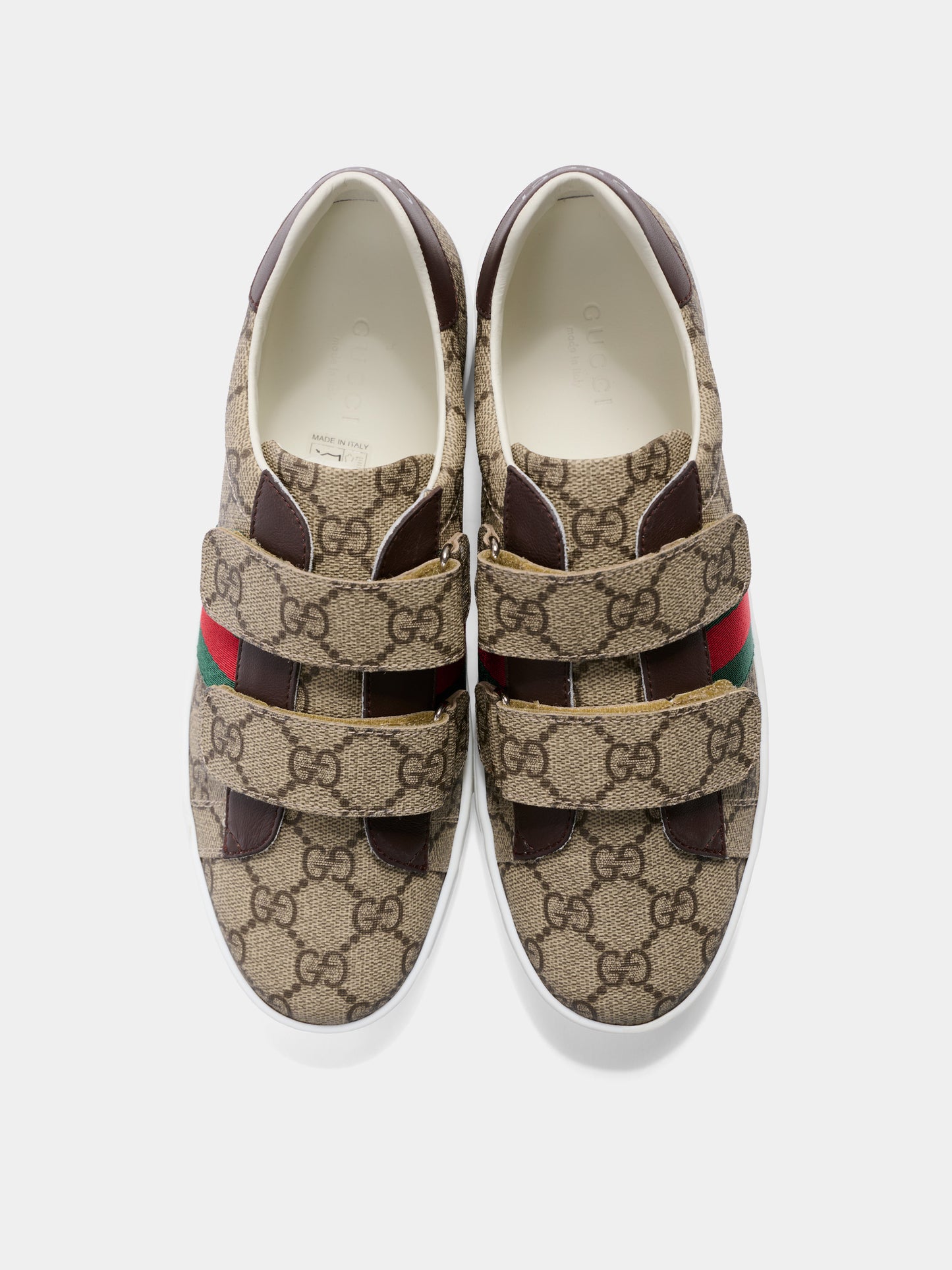 Sneakers Ace marroni per bambini con logo GG all-over,Gucci Kids,463091 FACYF 9753