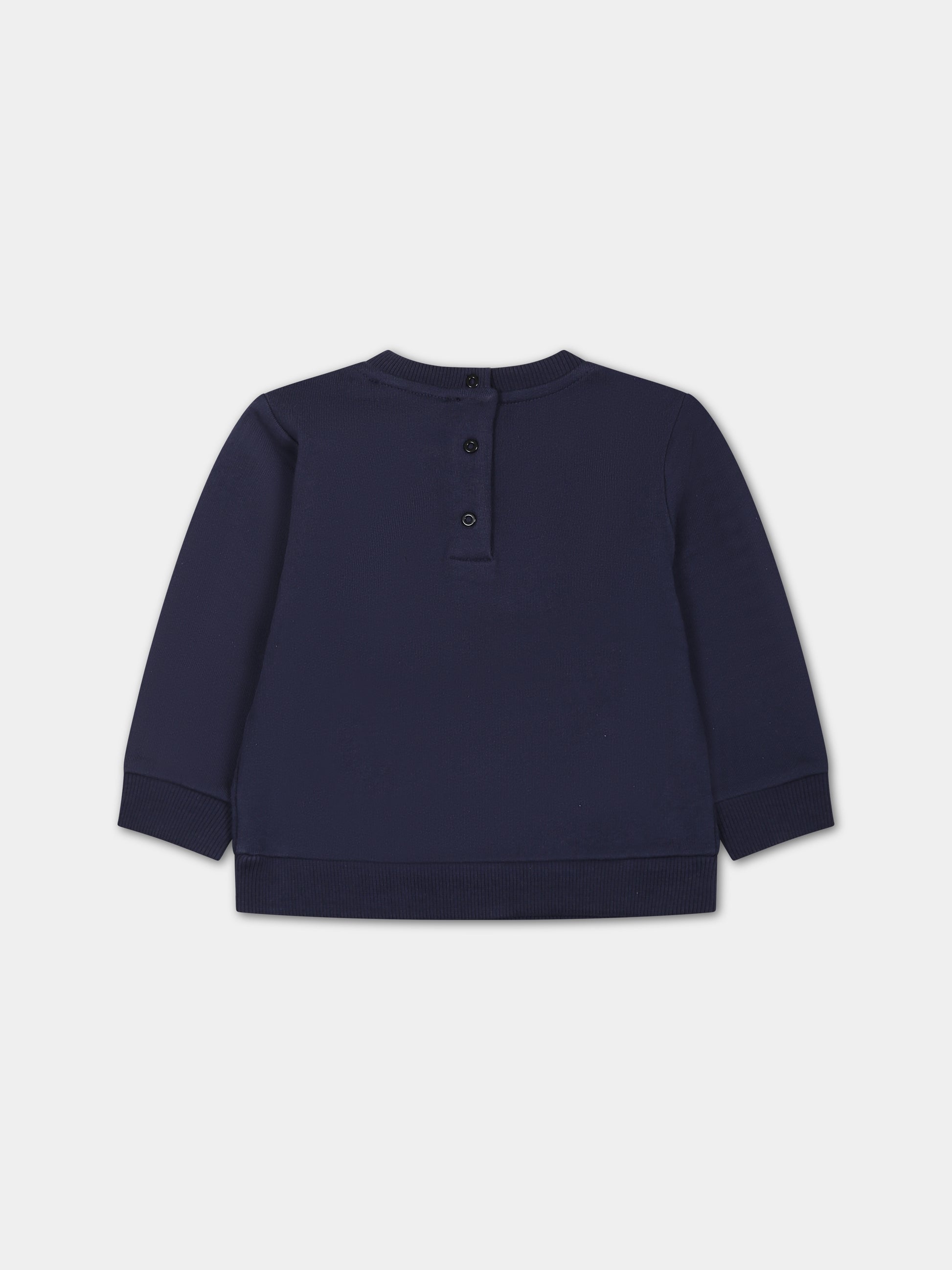 Felpa blu per neonato con logo,Balmain Kids,BS4510 Z0001 649BC