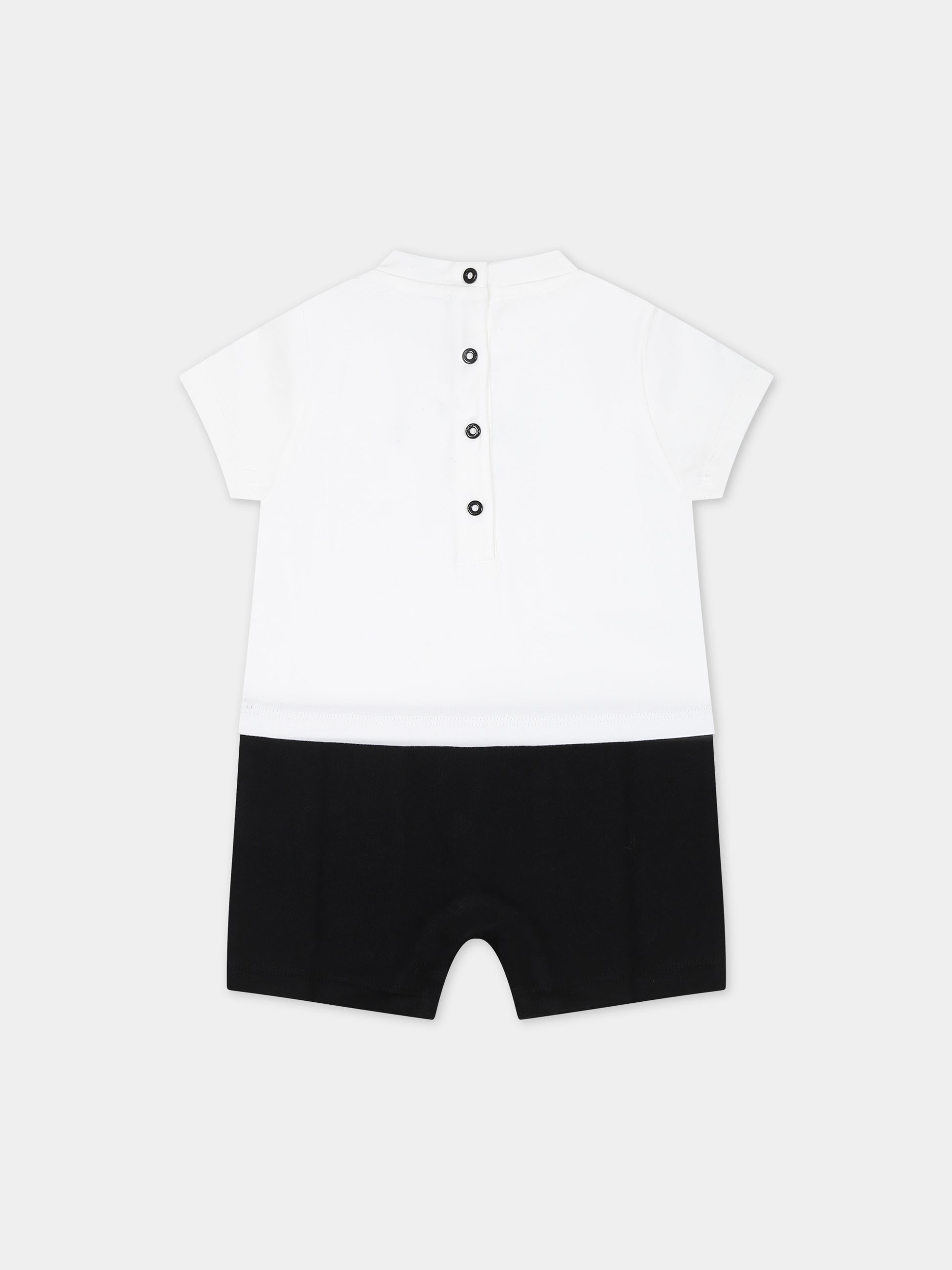 Pagliaccetto nero per neonati con logo,Balmain Kids,BSA521 Z0001 100NE