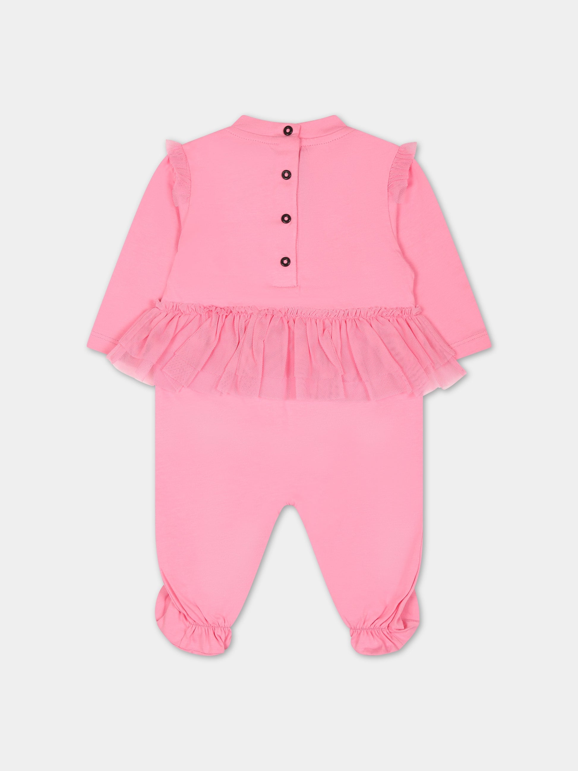 Set rosa per neonata con logo,Balmain Kids,BSB010 Z0082 550