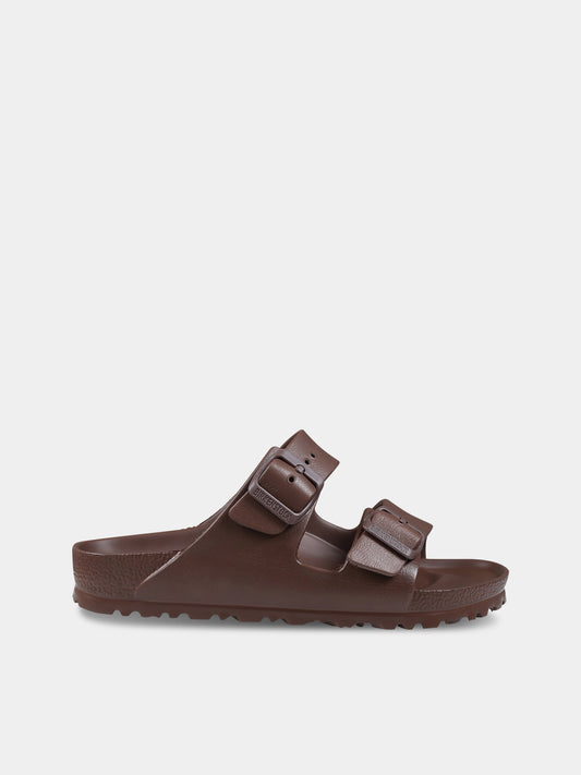 Ciabatte marroni Arizona Eva per bambini con logo,Birkenstock,1027402 ROAST