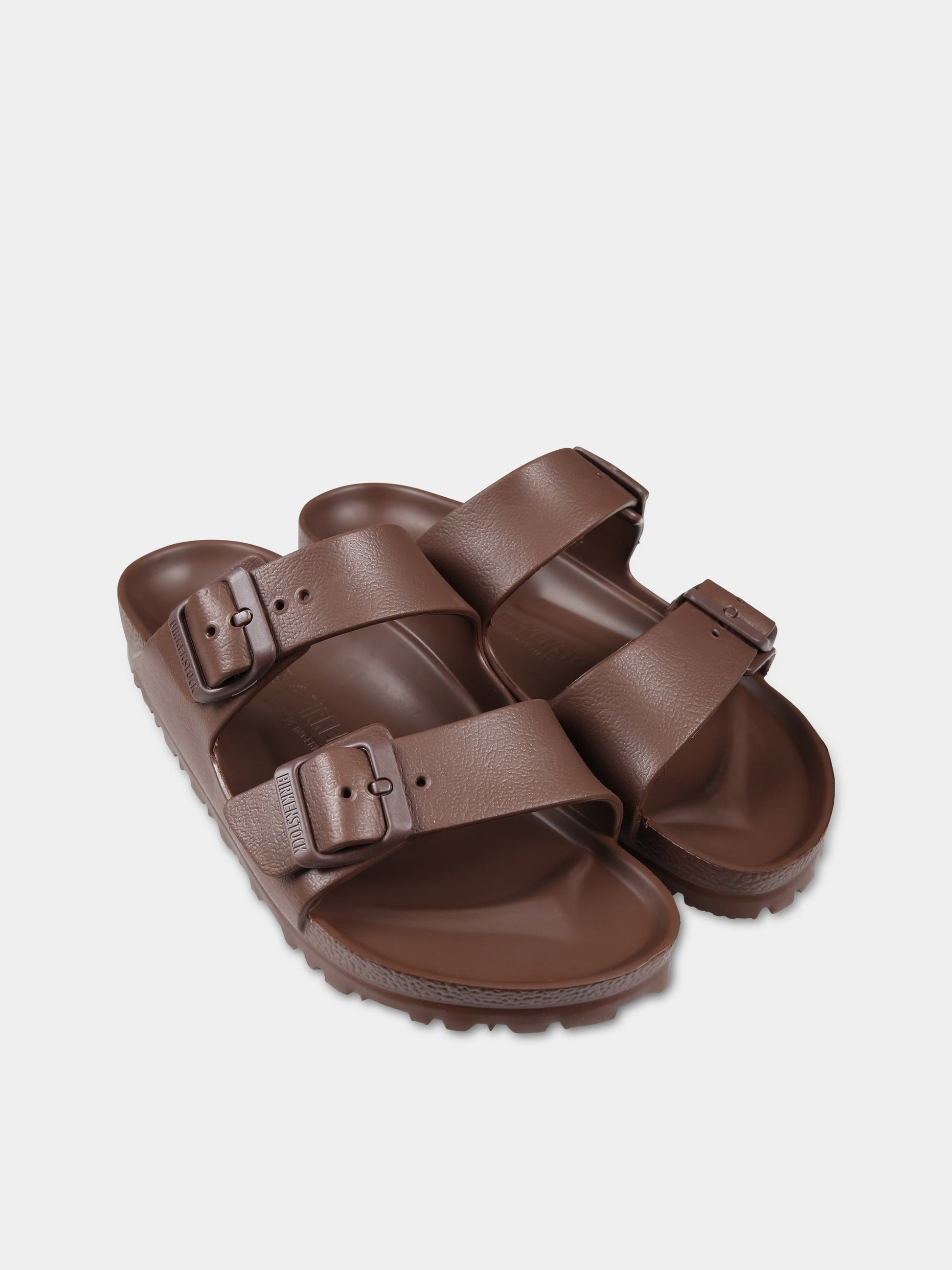 Ciabatte marroni Arizona Eva per bambini con logo,Birkenstock,1027402 ROAST