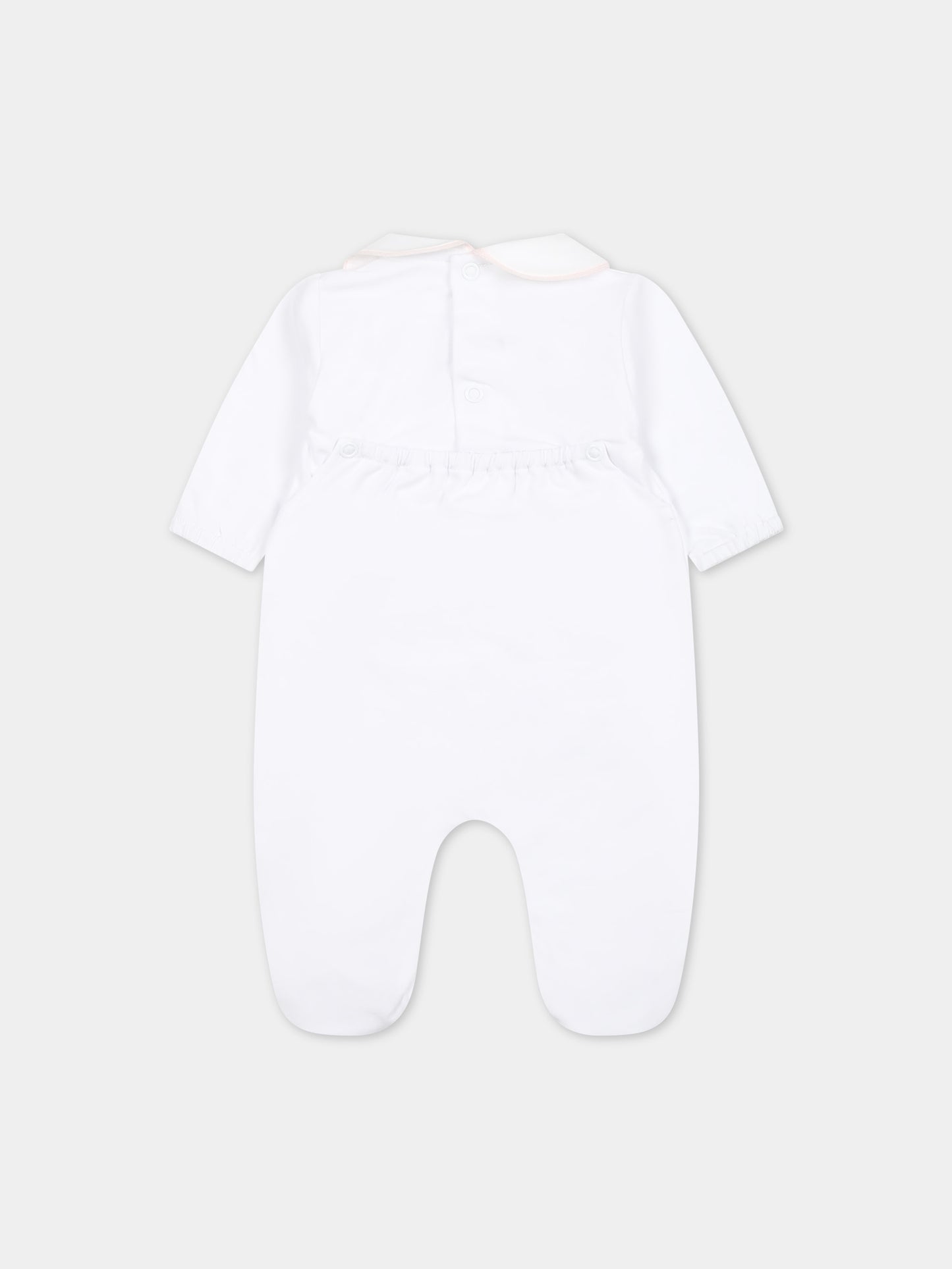 Tutina bianca per neonata con pois,Little Bear,8047 BIANCO/ROSA