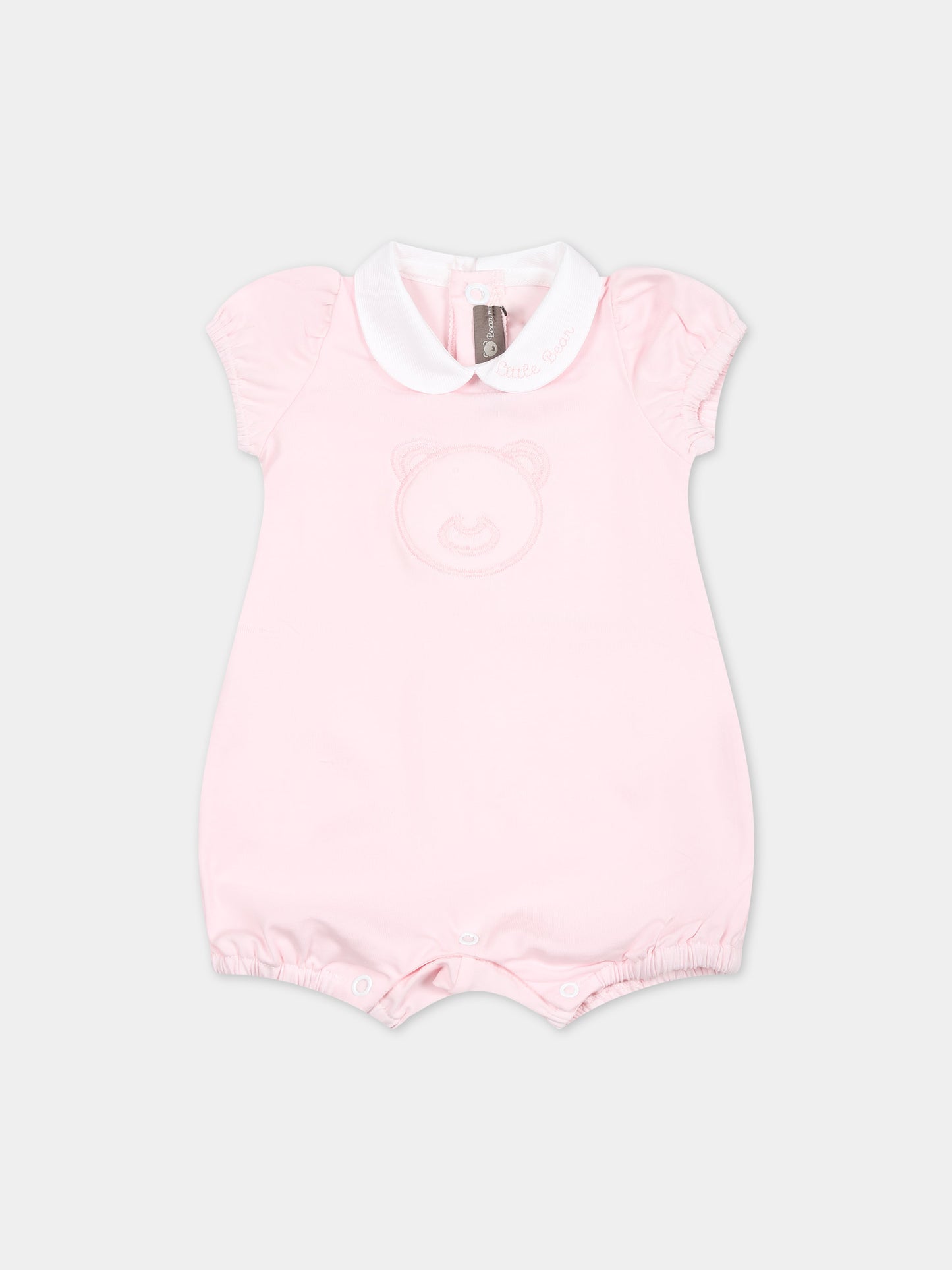 Pagliaccetto rosa per neonata con orso,Little Bear,8050 ROSA