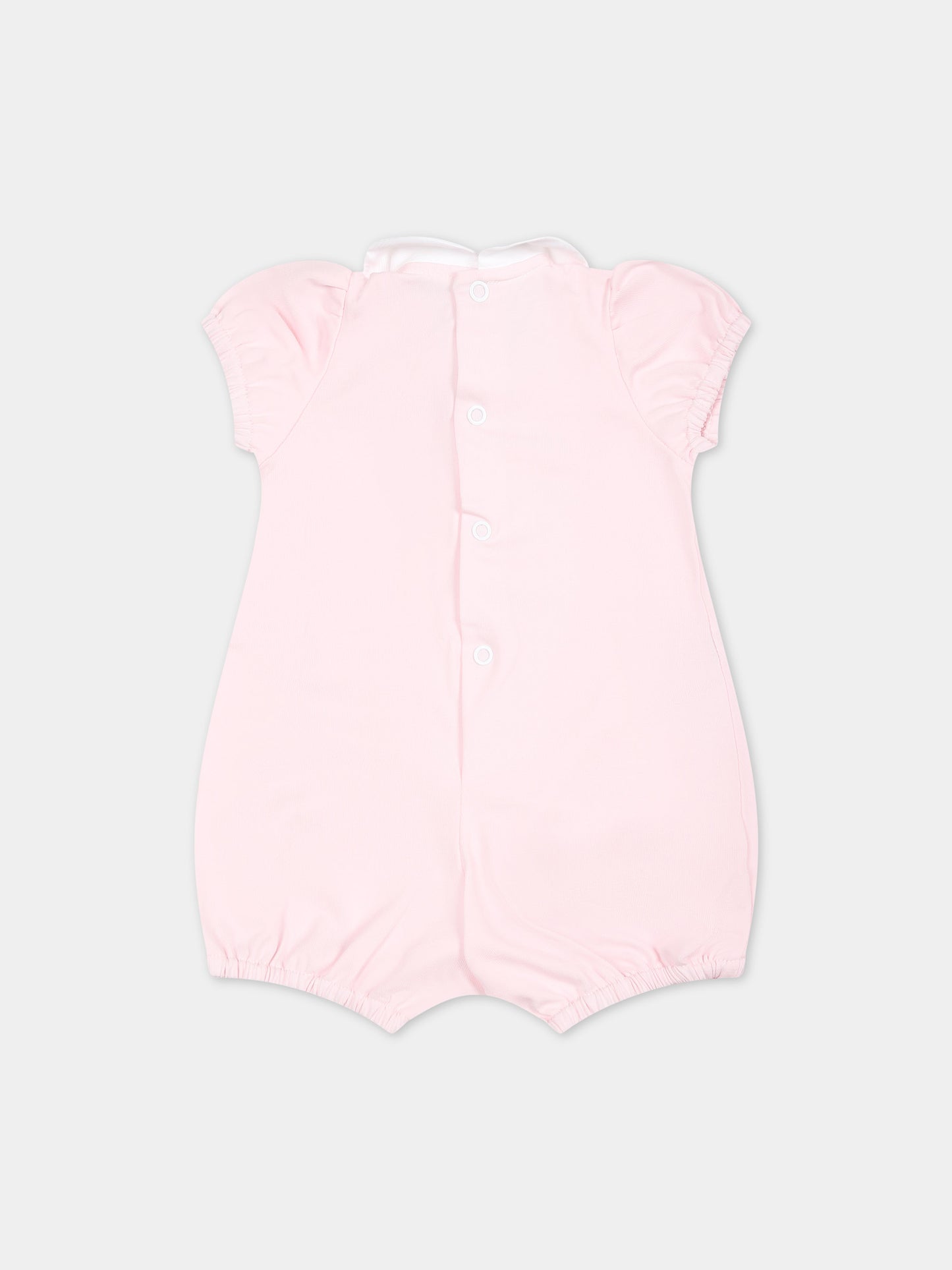 Pagliaccetto rosa per neonata con orso,Little Bear,8050 ROSA