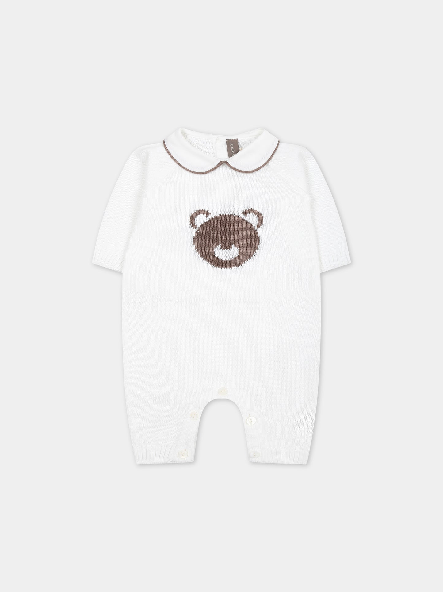 Tutina bianca per neonati,Little Bear,8106 BIANCO/CACAO