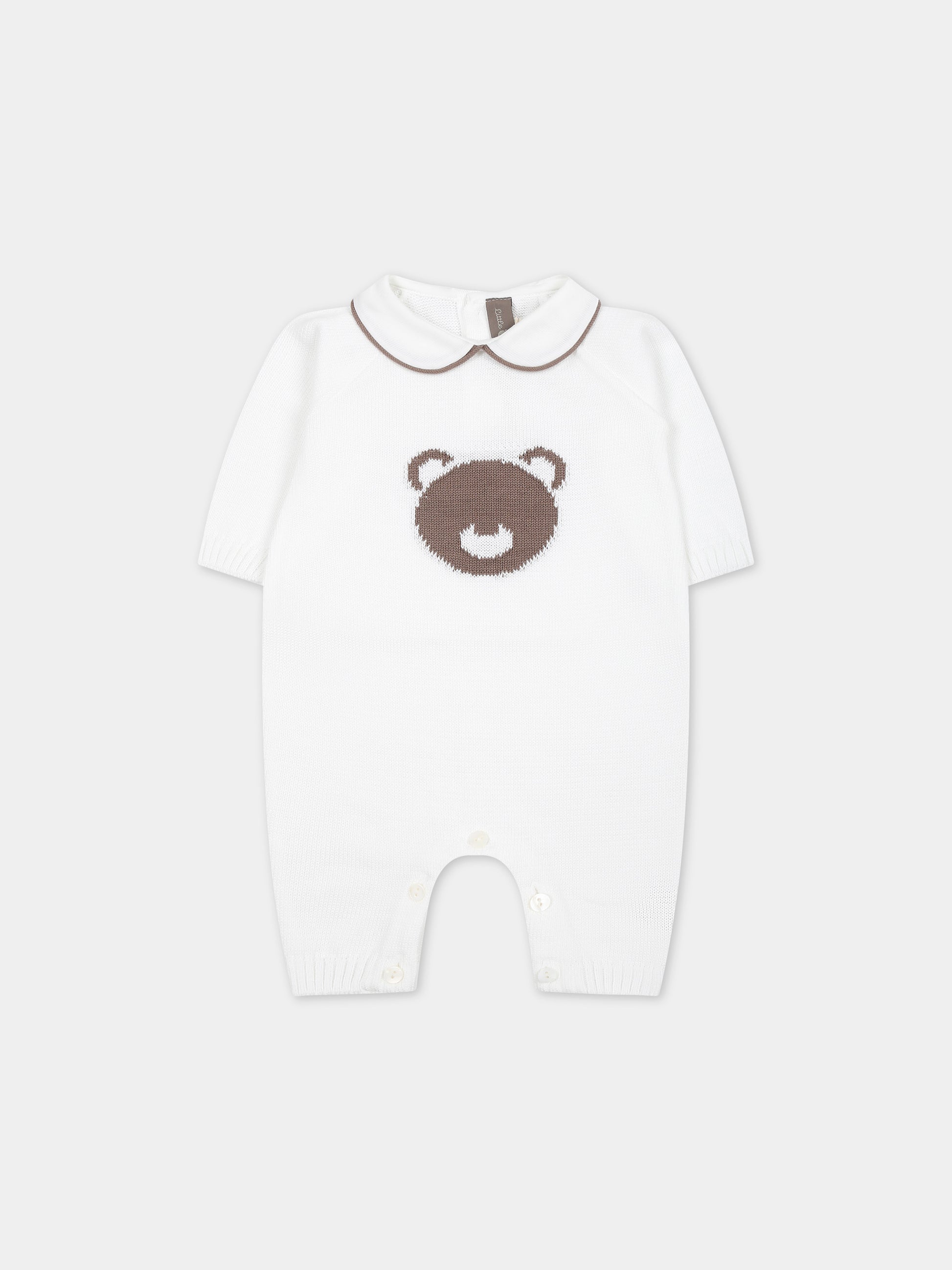 Tutina bianca per neonati,Little Bear,8106 BIANCO/CACAO