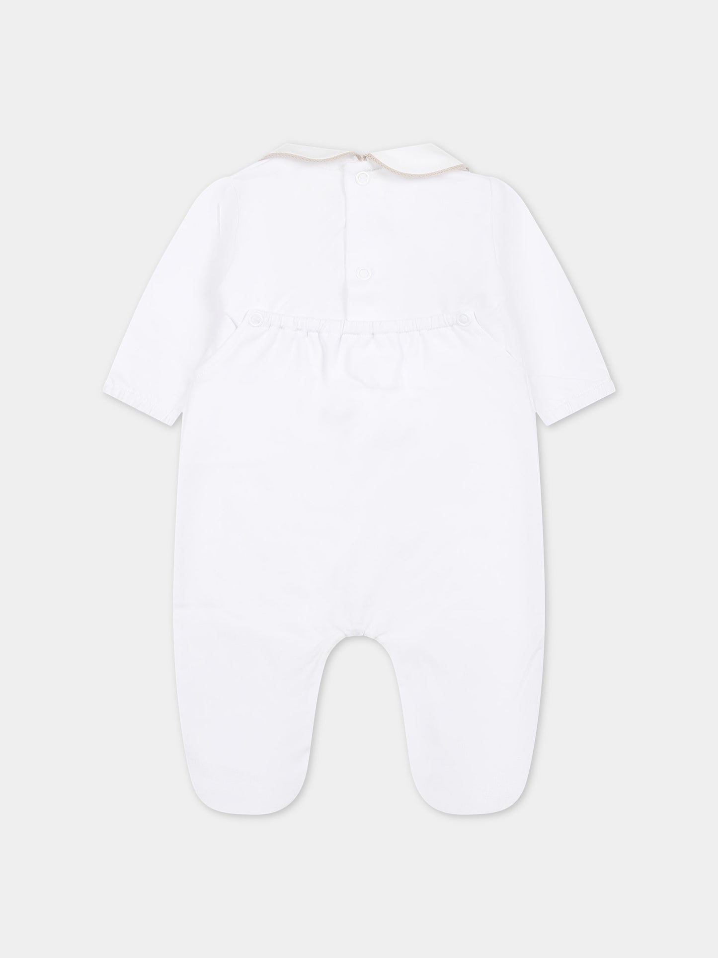 Tutina bianca per neonati con scritta,Little Bear,8042 BIANCO/CORDA