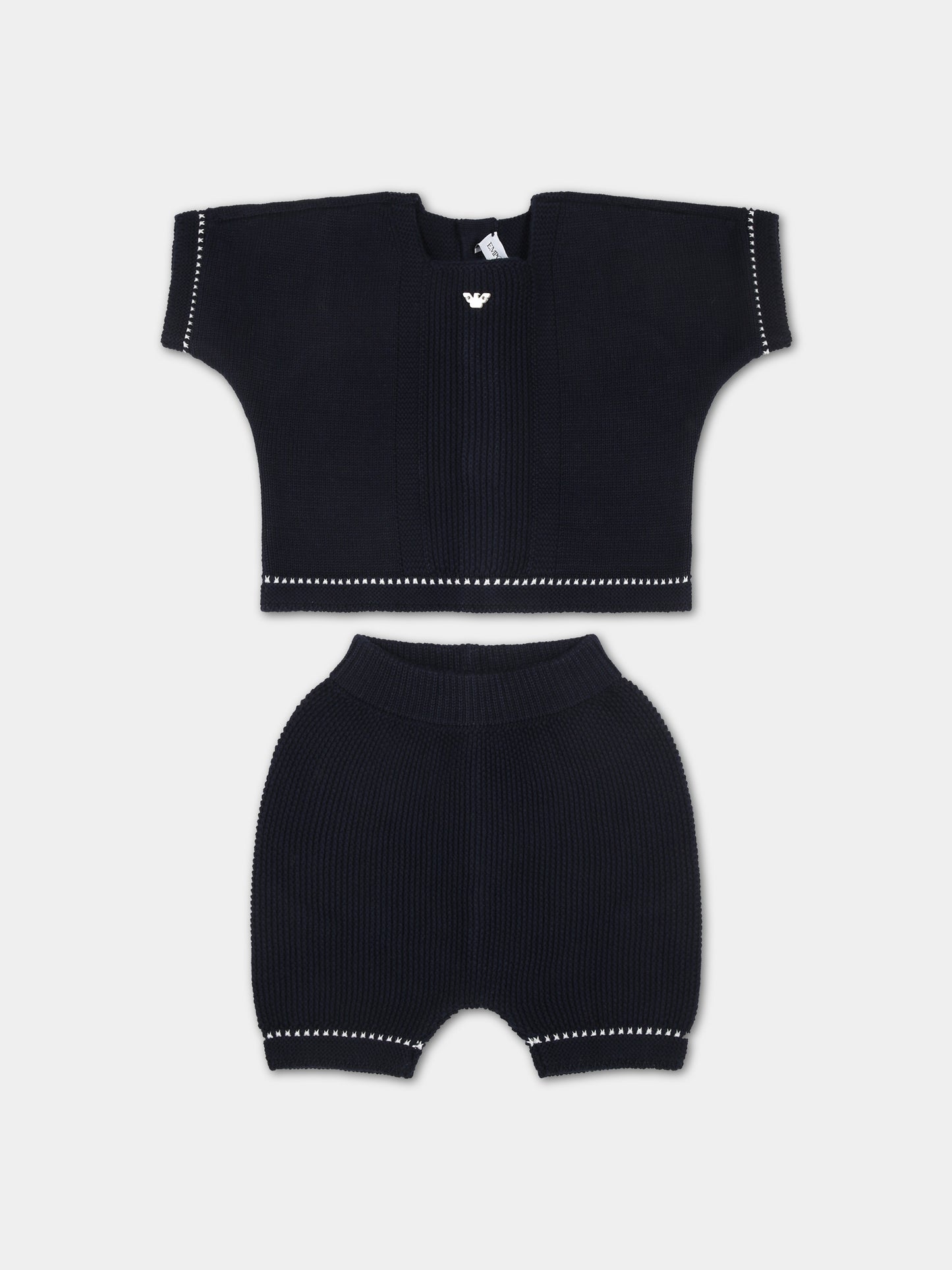 Completo blu per neonato con aquilotto,Armani Junior,3DNV50 NM0BZ 0920