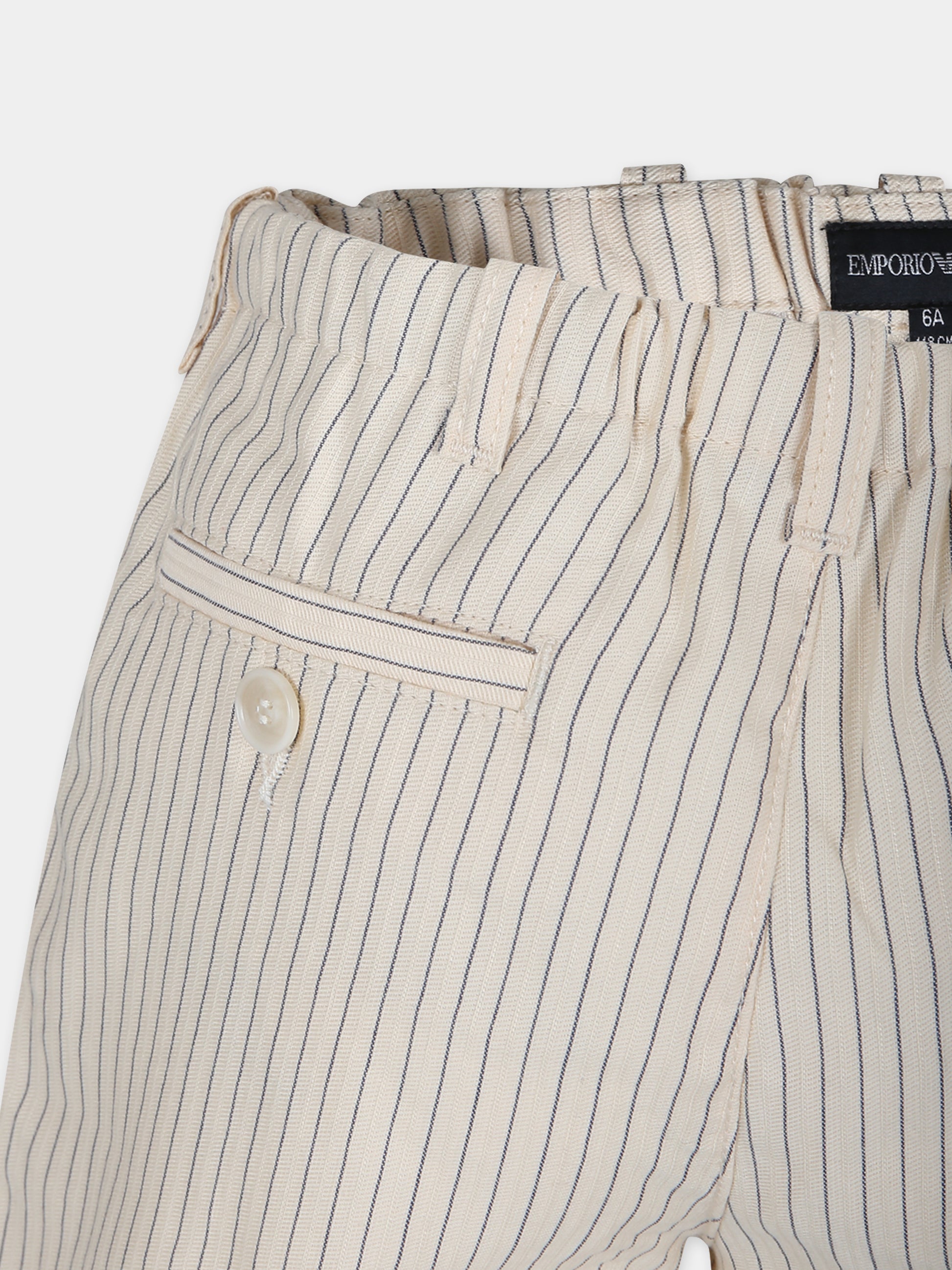 Shorts avorio per bambino con aquilotto,Emporio Armani,3D4SJH 4N8DZ F119