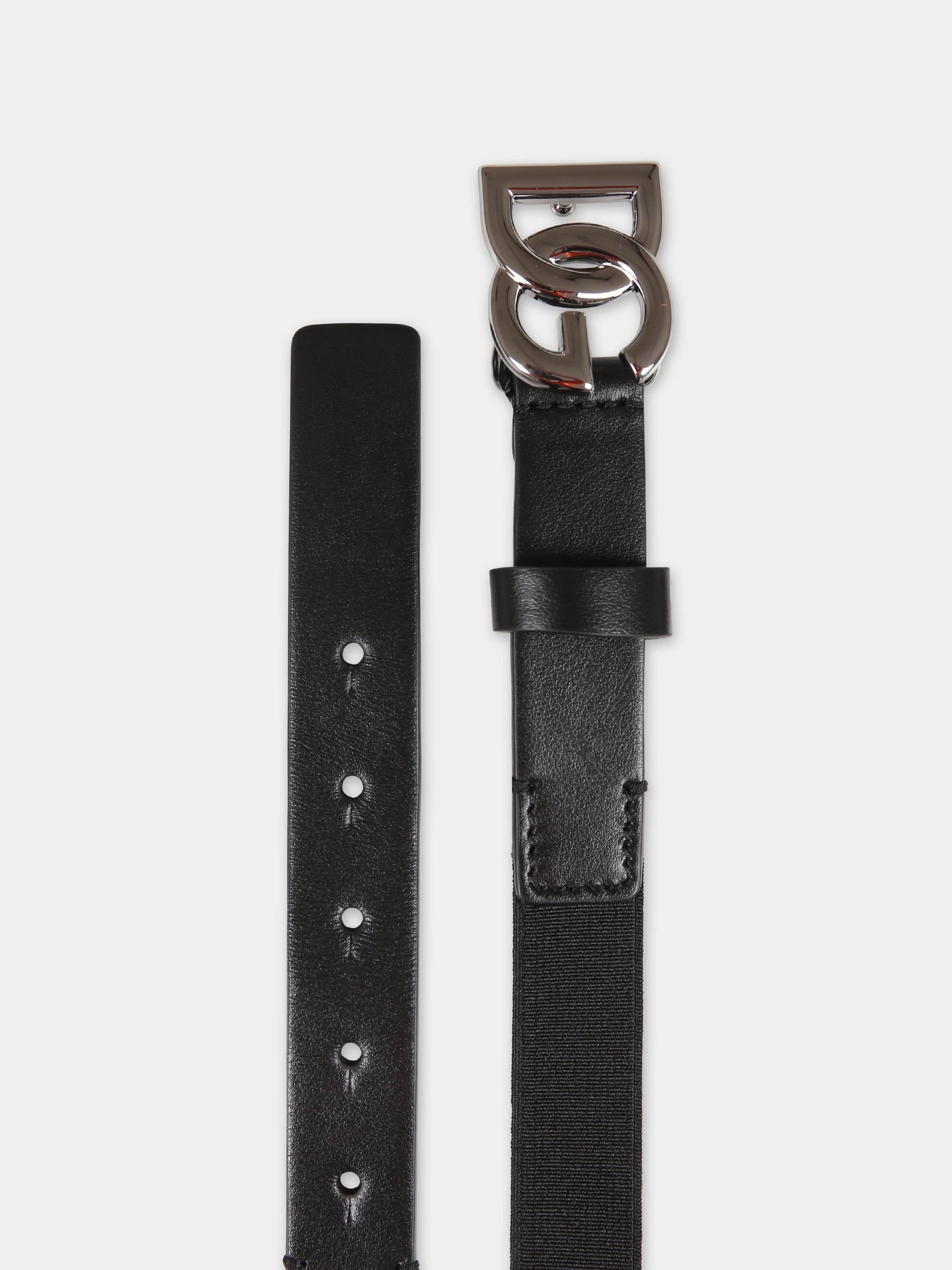 Cintura nera per bambini con logo,Dolce & Gabbana Kids,EC0076 AQ616 80999