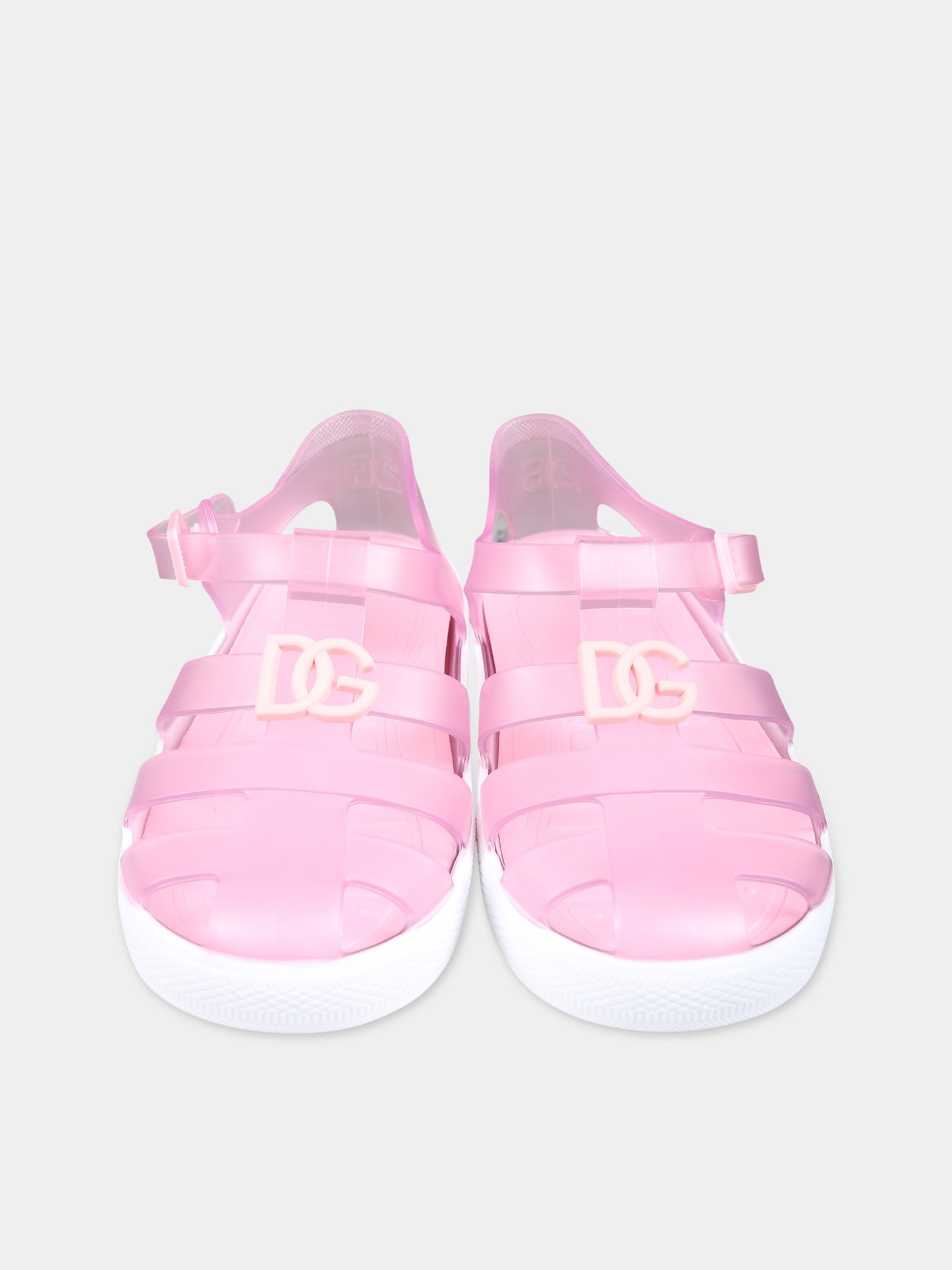 Ragnetti rosa per bambina con logo,Dolce & Gabbana Kids,DN0115 AT079 8B405