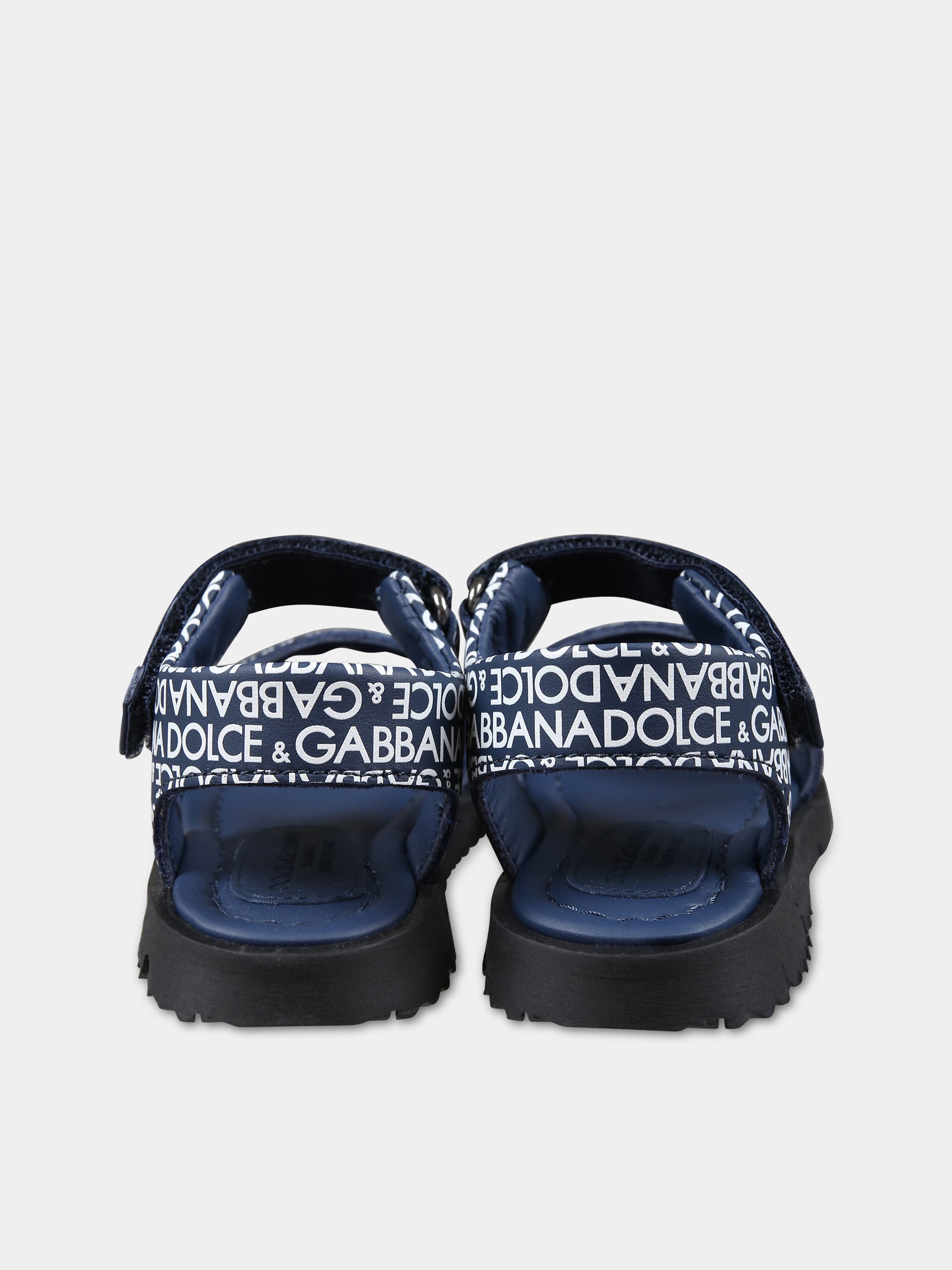 Sandali blu per bambini con logo,Dolce & Gabbana Kids,DL0078 AX182 HBXCW