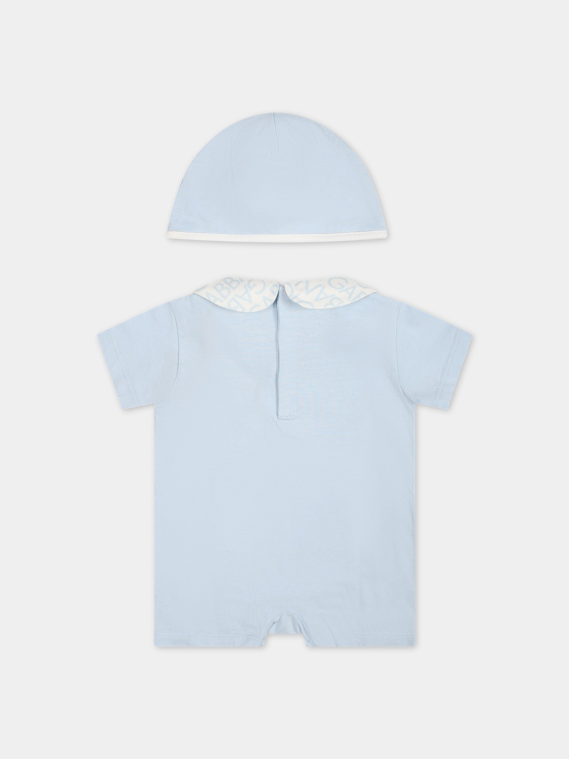 Pagliaccetto celeste per neonato con logo,Dolce & Gabbana Kids,L1JO7K G7L5N B3033