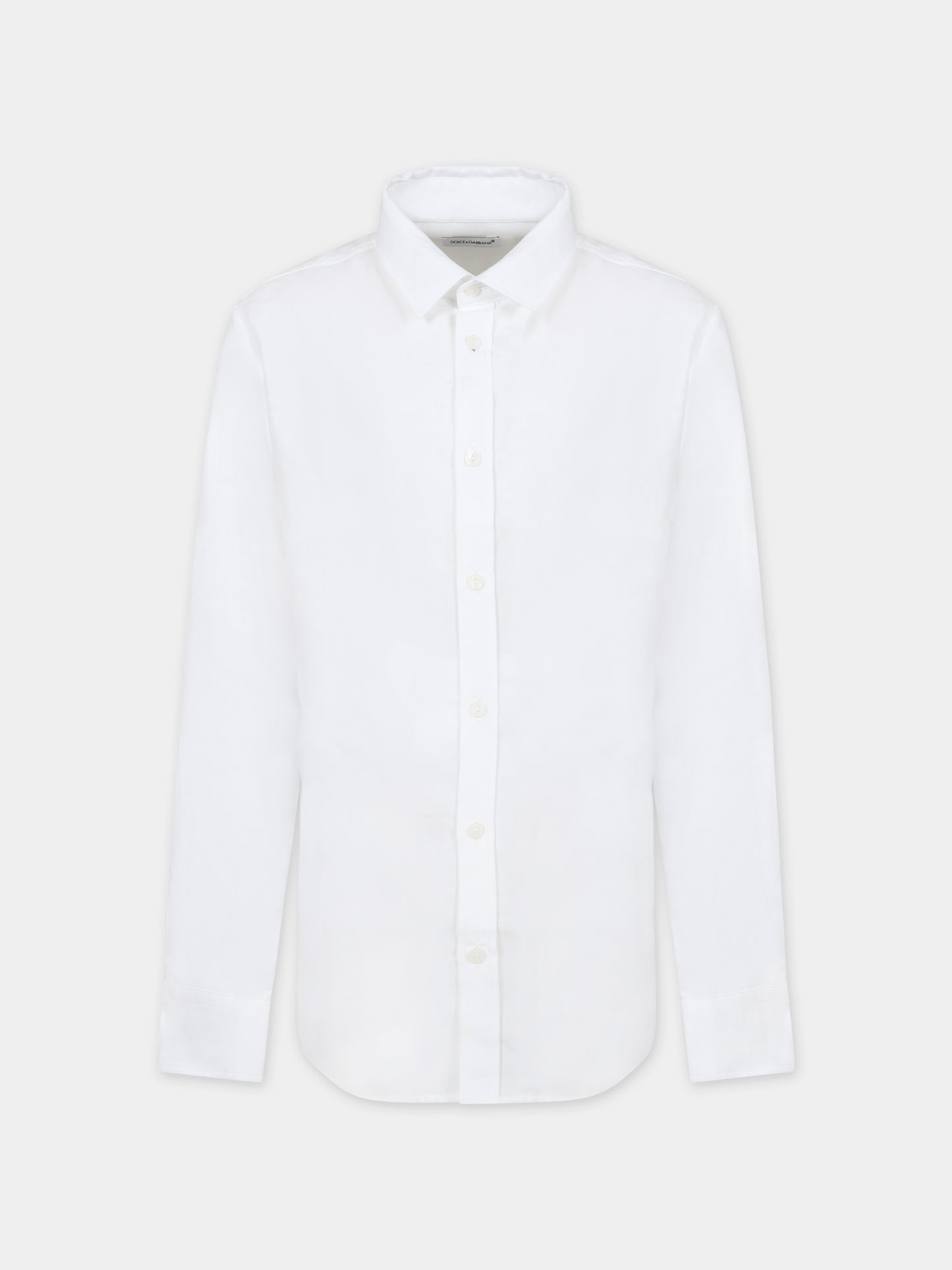 Camicia bianca per bambino con iconico monogramma,Dolce & Gabbana Kids,L43S23 FJ5GU W0800