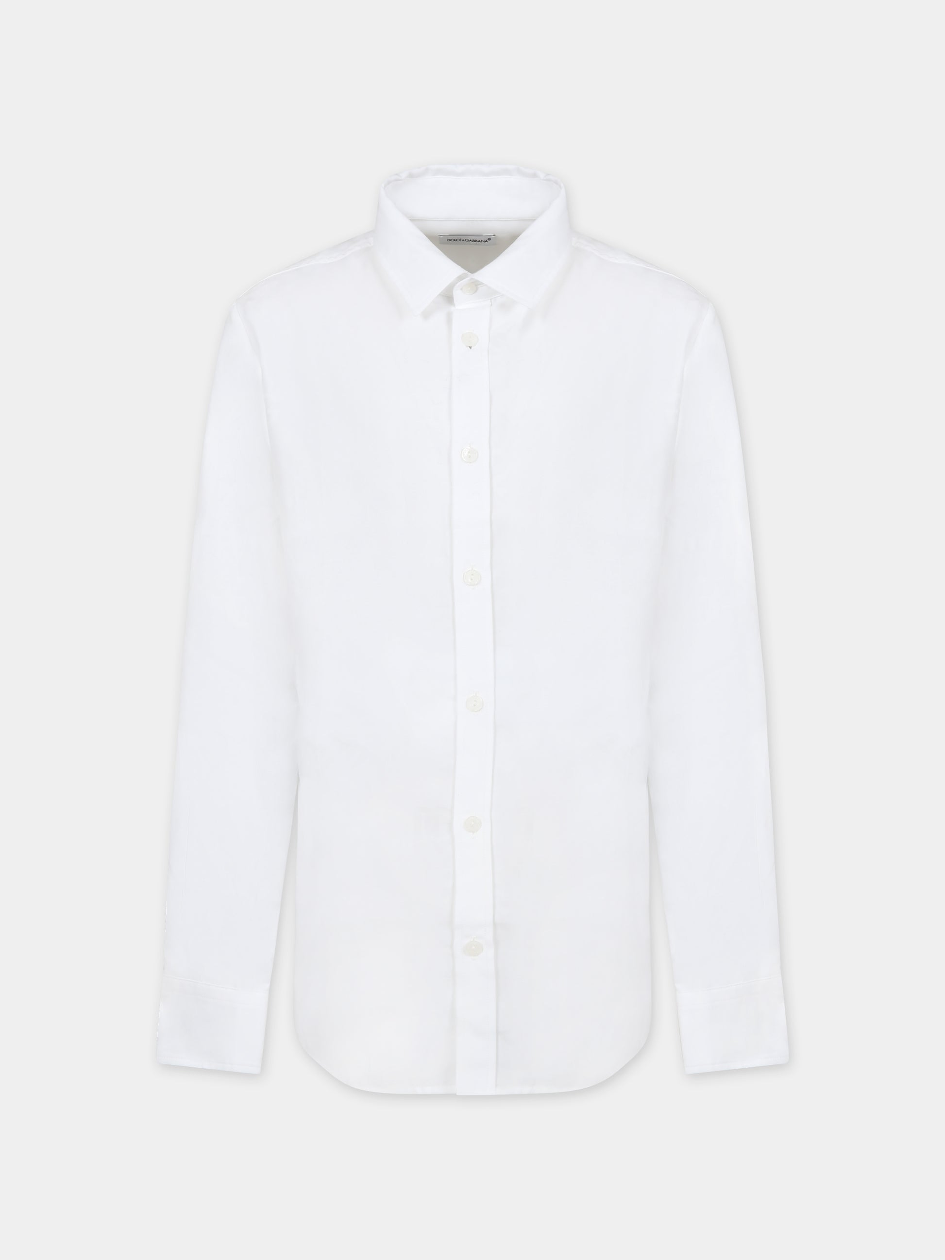 Camicia bianca per bambino con iconico monogramma,Dolce & Gabbana Kids,L43S23 FJ5GU W0800