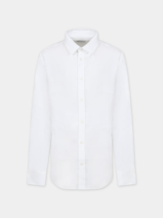 Camicia bianca per bambino con iconico monogramma,Dolce & Gabbana Kids,L43S23 FJ5GU W0800