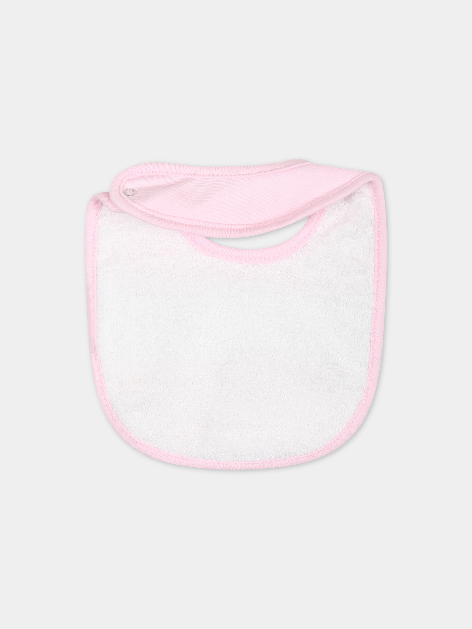 Bavaglino rosa per neonata con eyes flirting e rose multicolor,Chiara Ferragni Collection,55C000 3000 090F