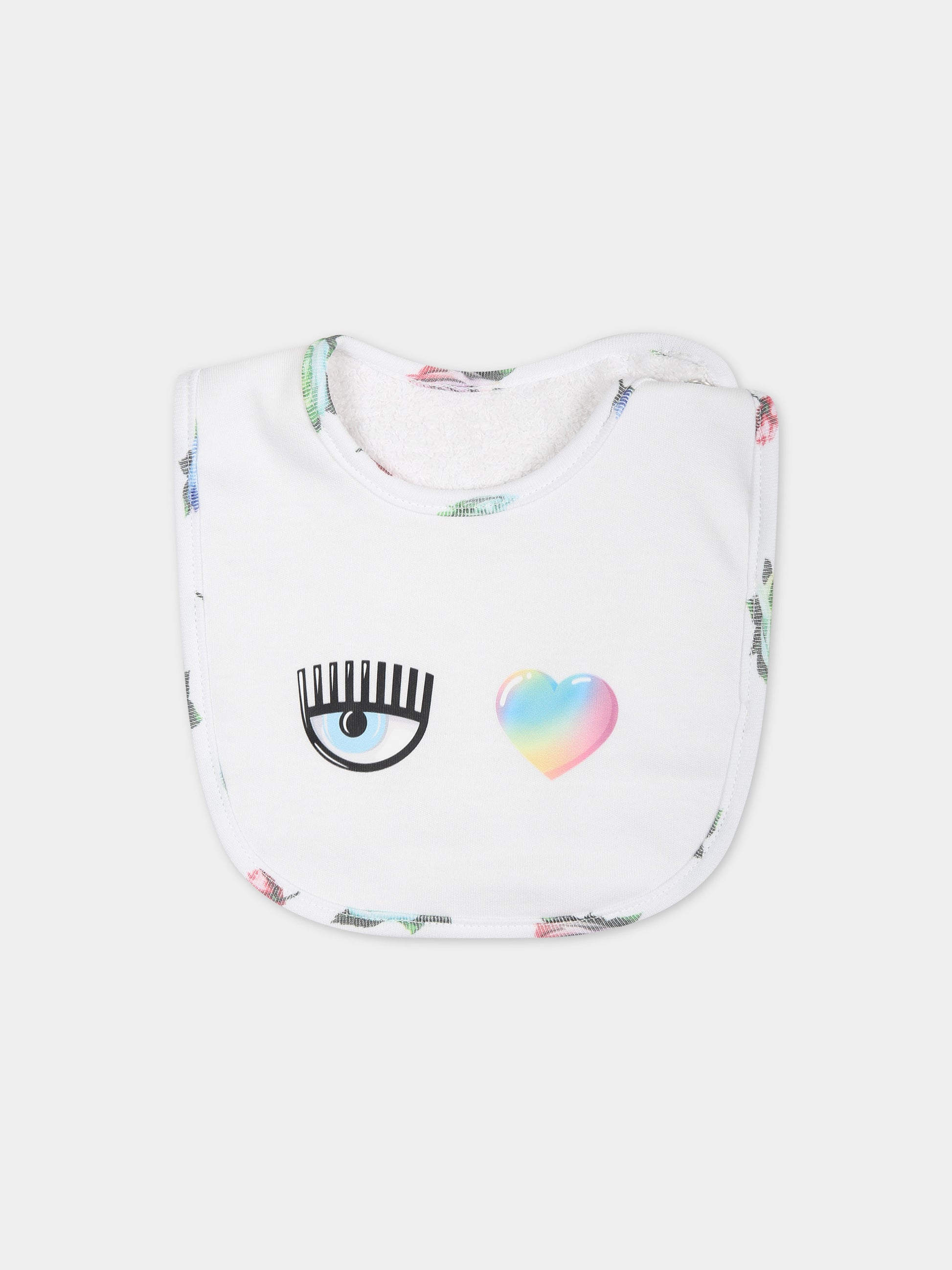 Tutina rosa per neonata con eyes flirting e rose multicolor,Chiara Ferragni Collection,55C500 3001 9984