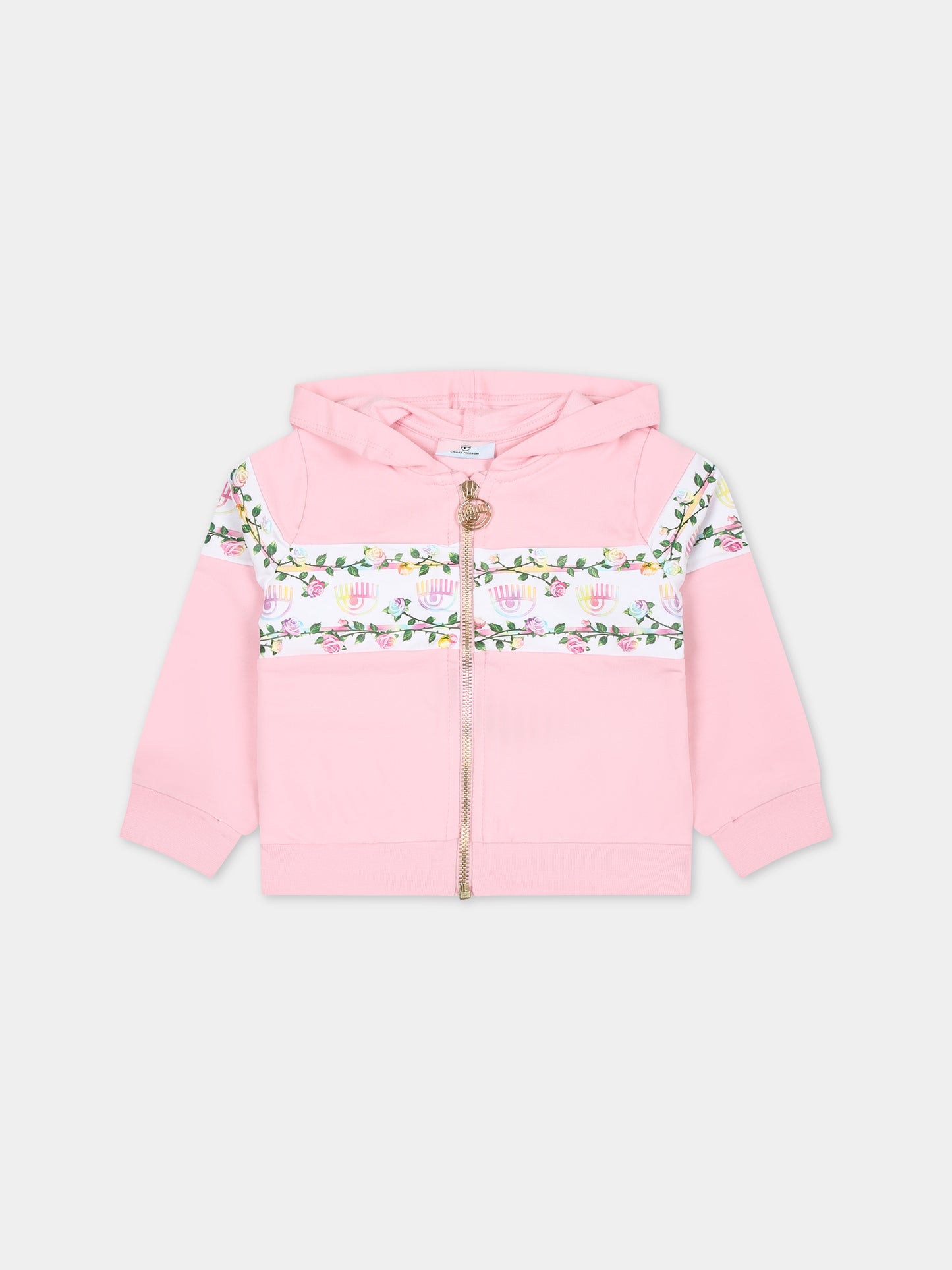 Felpa rosa per neonata con eyestar,Chiara Ferragni Collection,53C800 3020 090F