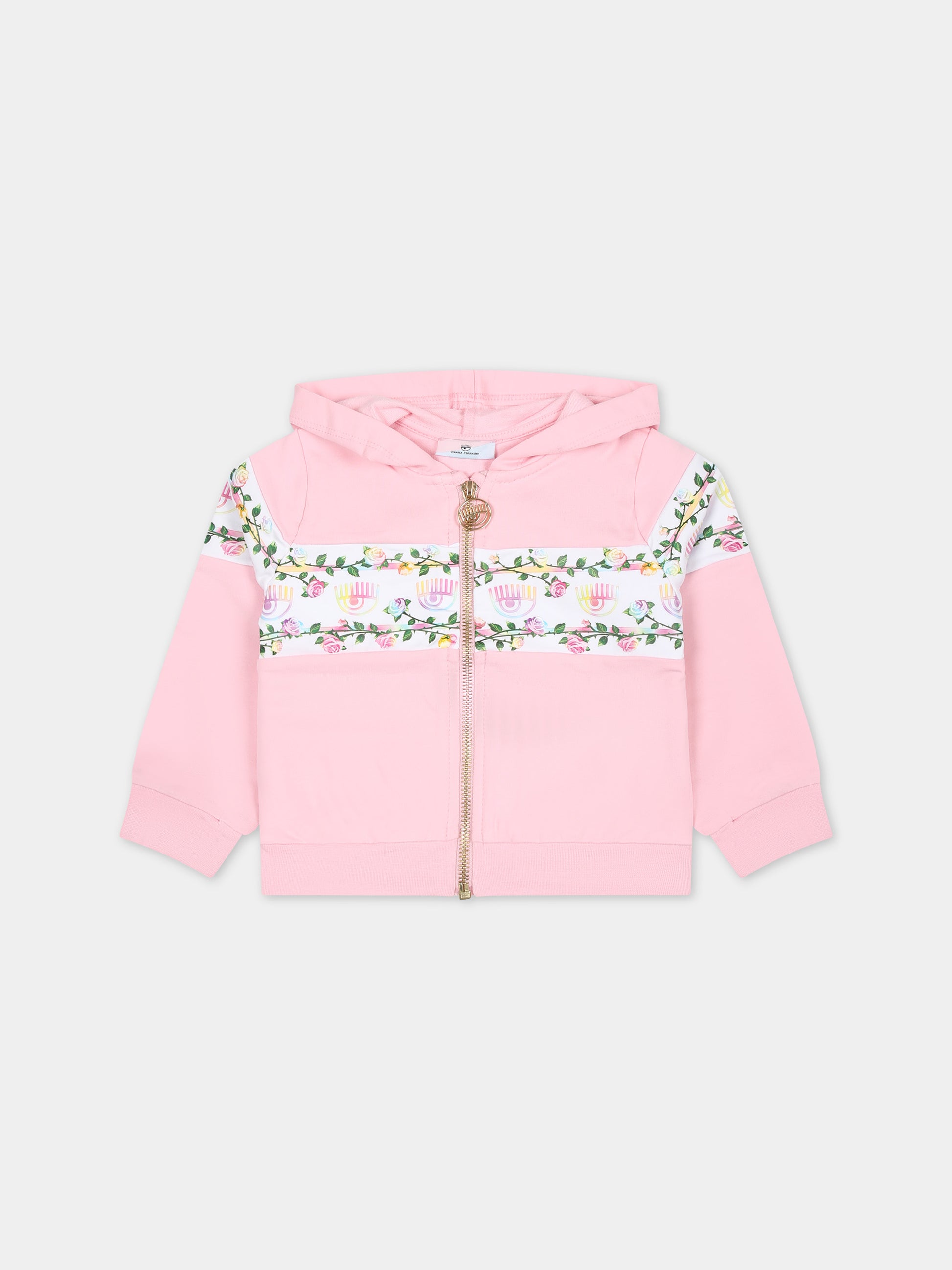 Felpa rosa per neonata con eyestar,Chiara Ferragni Collection,53C800 3020 090F