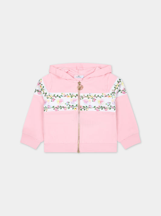 Felpa rosa per neonata con eyestar,Chiara Ferragni Collection,53C800 3020 090F