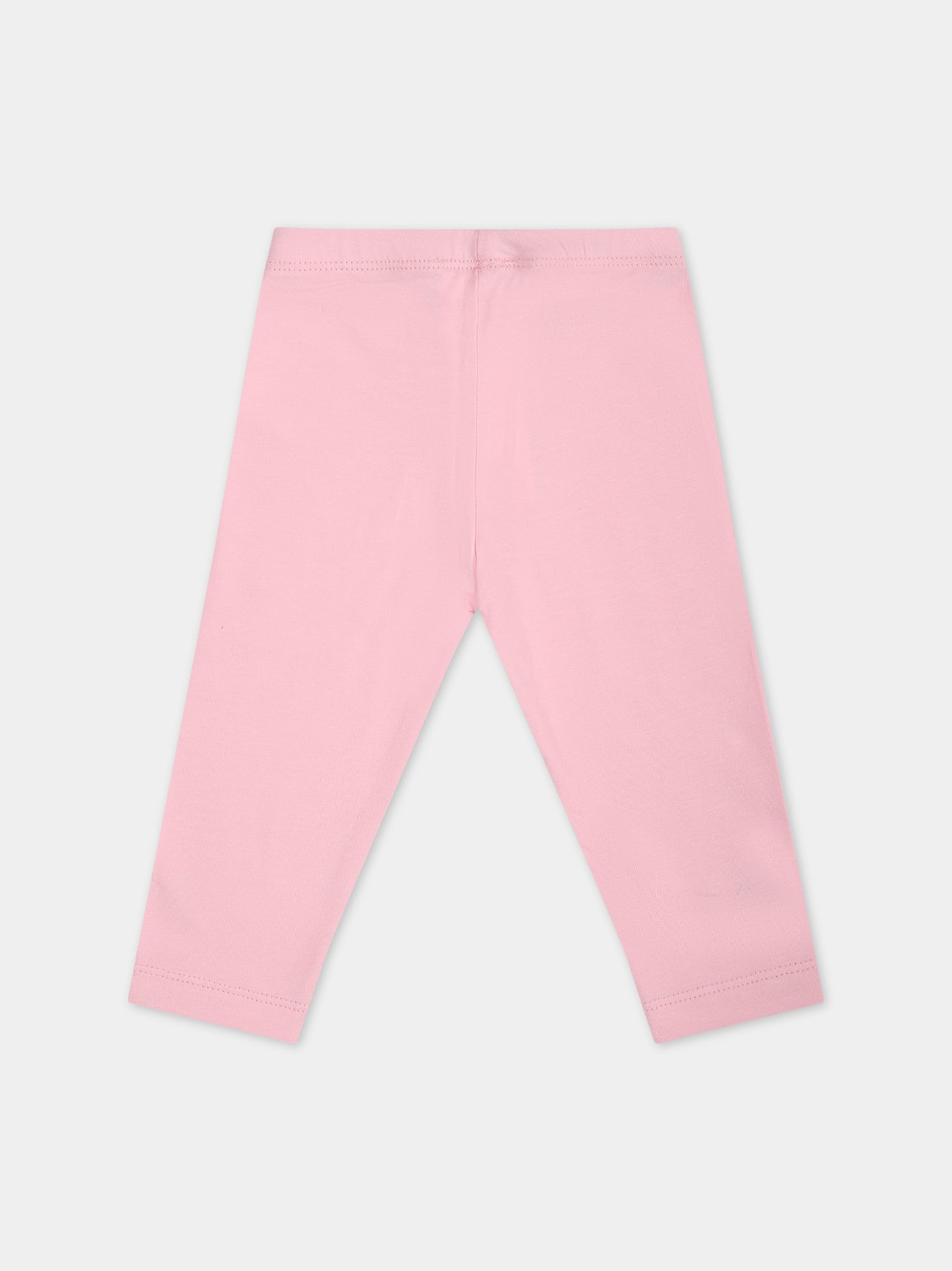 Leggings rosa per neonata con eye flirting e cuore multicolor,Chiara Ferragni Collection,53C402 3022 090F