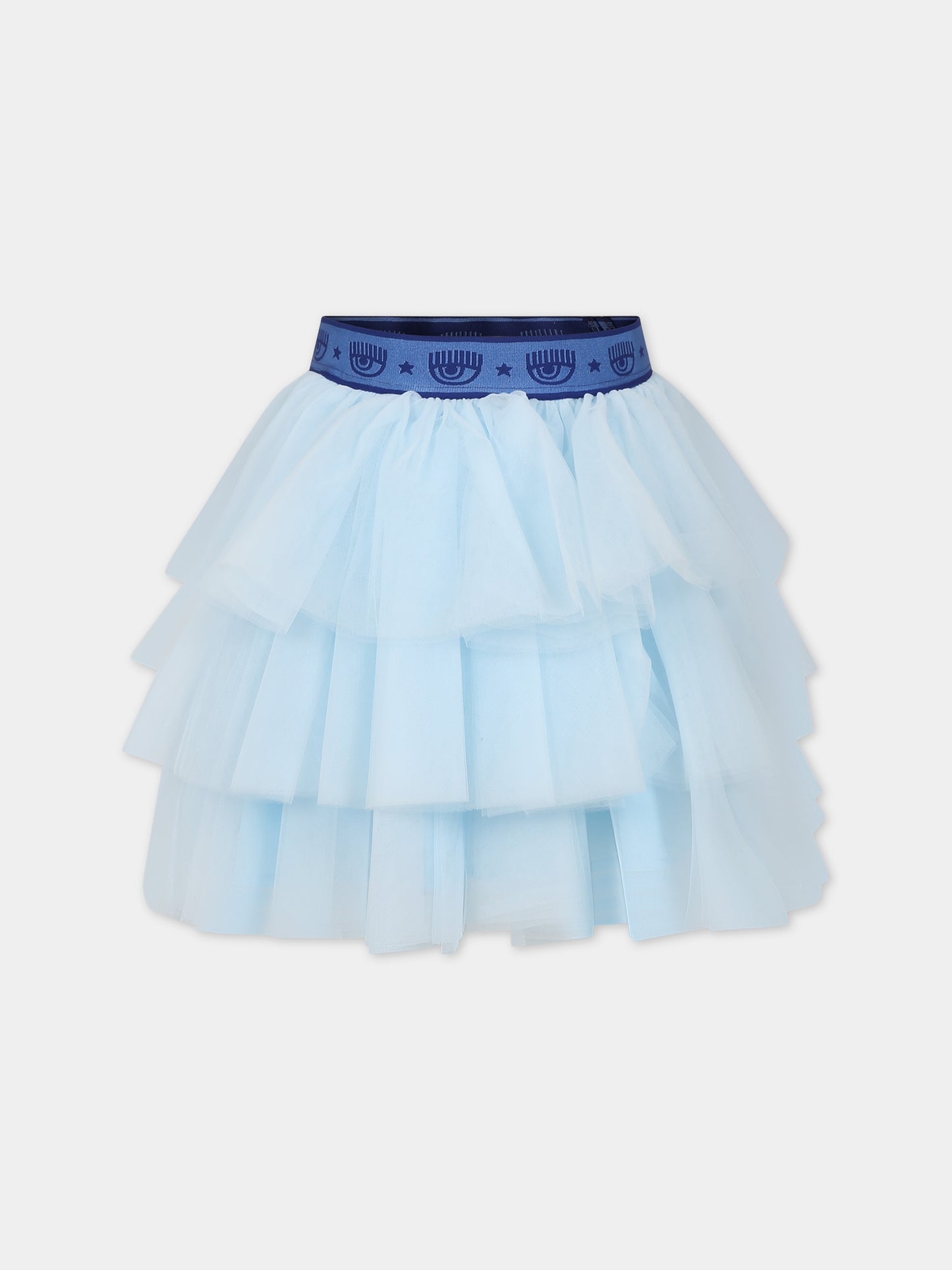 Gonna celeste in tulle con eyes flirting,Chiara Ferragni Collection,51C700 T9945 085F