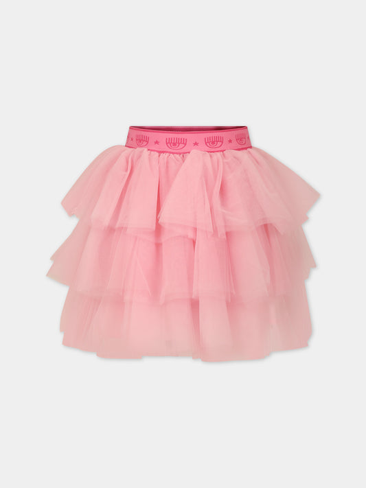 Gonna rosa in tulle con eyes flirting,Chiara Ferragni Collection,51C700 T9945 090F