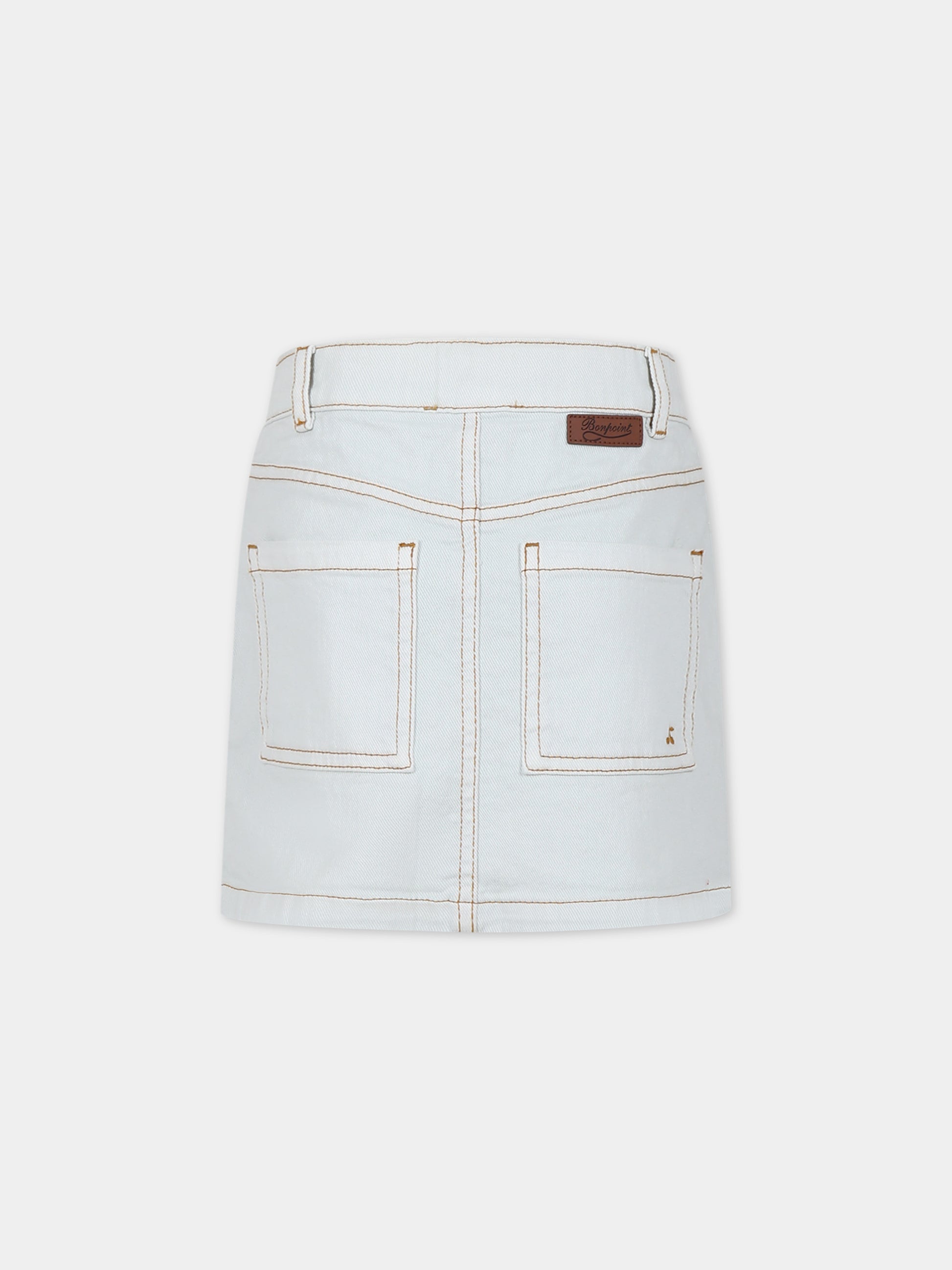 Gonna in denim per bambina con bottoni sulla parte anteriore,Bonpoint,S04GSKW00052 012