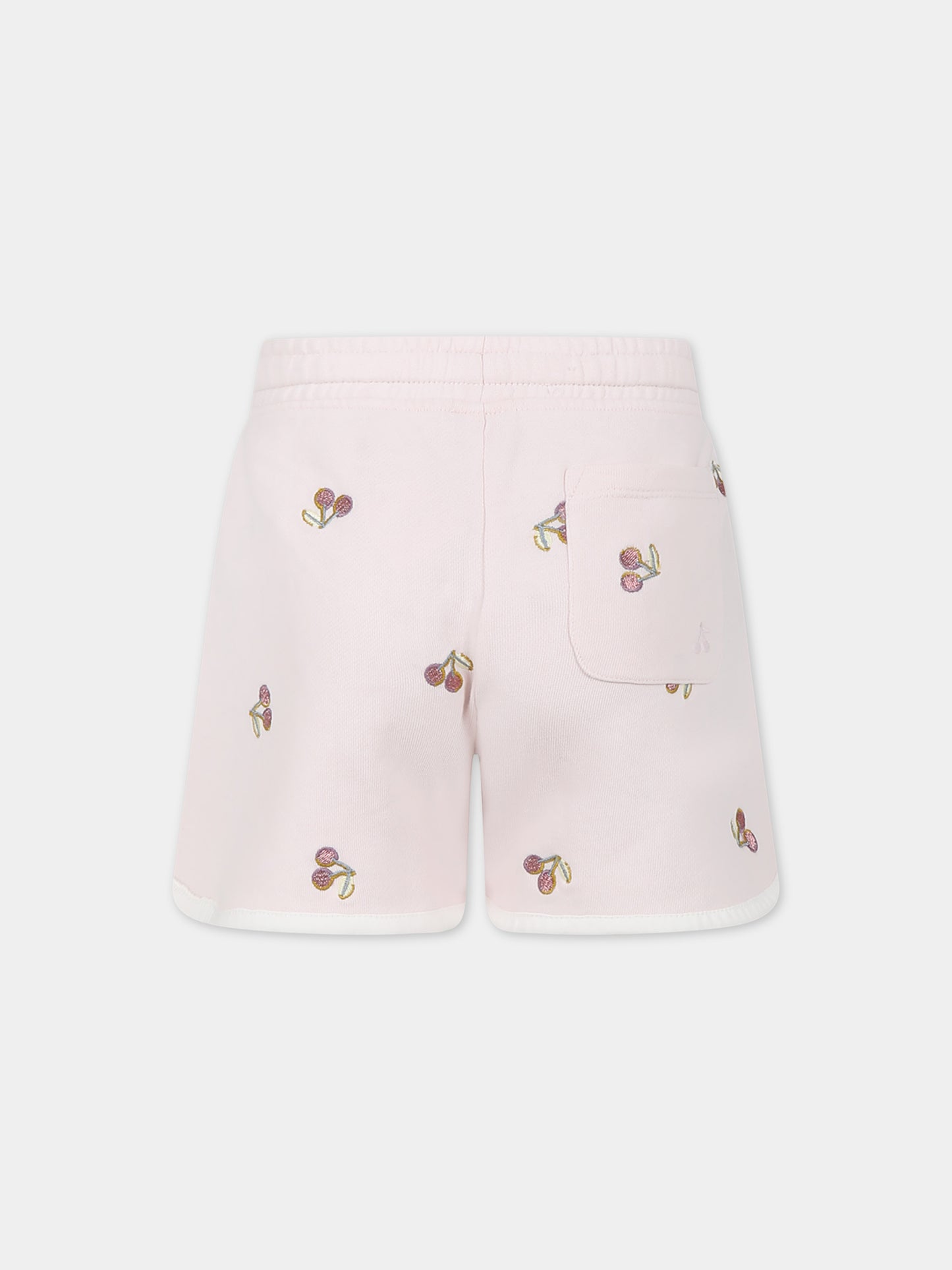 Shorts rosa per bambina con ciliegie,Bonpoint,S04GBEK00005 125B