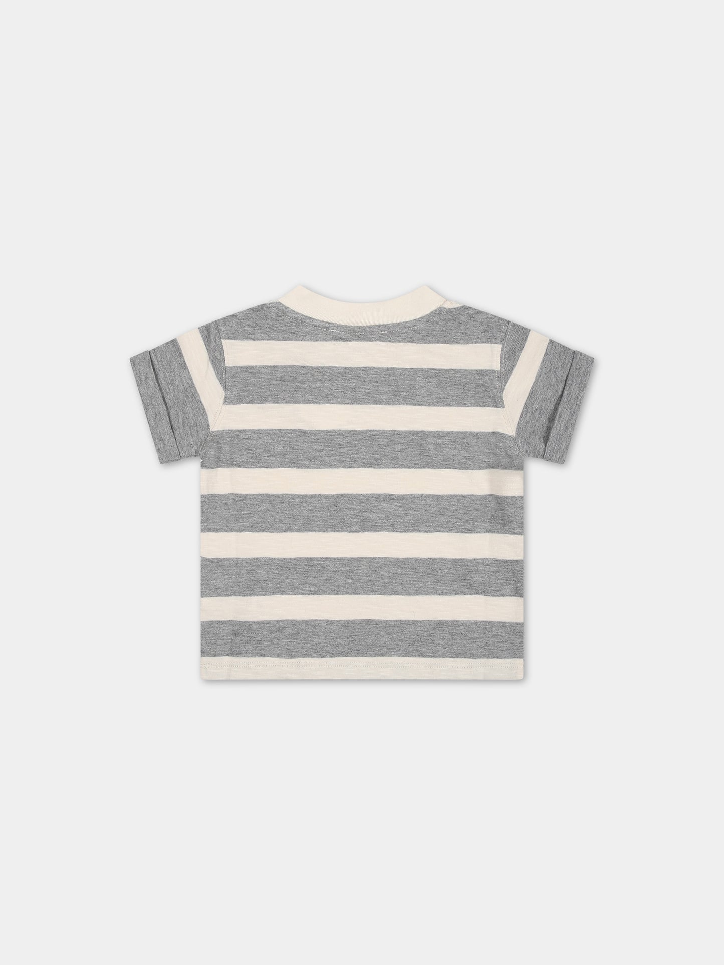 T-shirt grigia per neonati con logo,Bonpoint,S04YTSK00005 292C