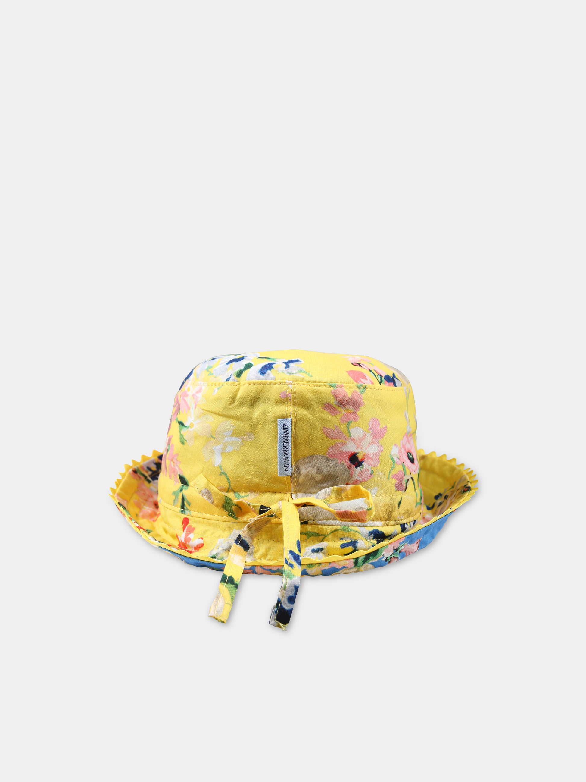 Cloche gialla reversibile per bambina con stampa all-over,Zimmermann,1887RS24 YELLOW FLORAL