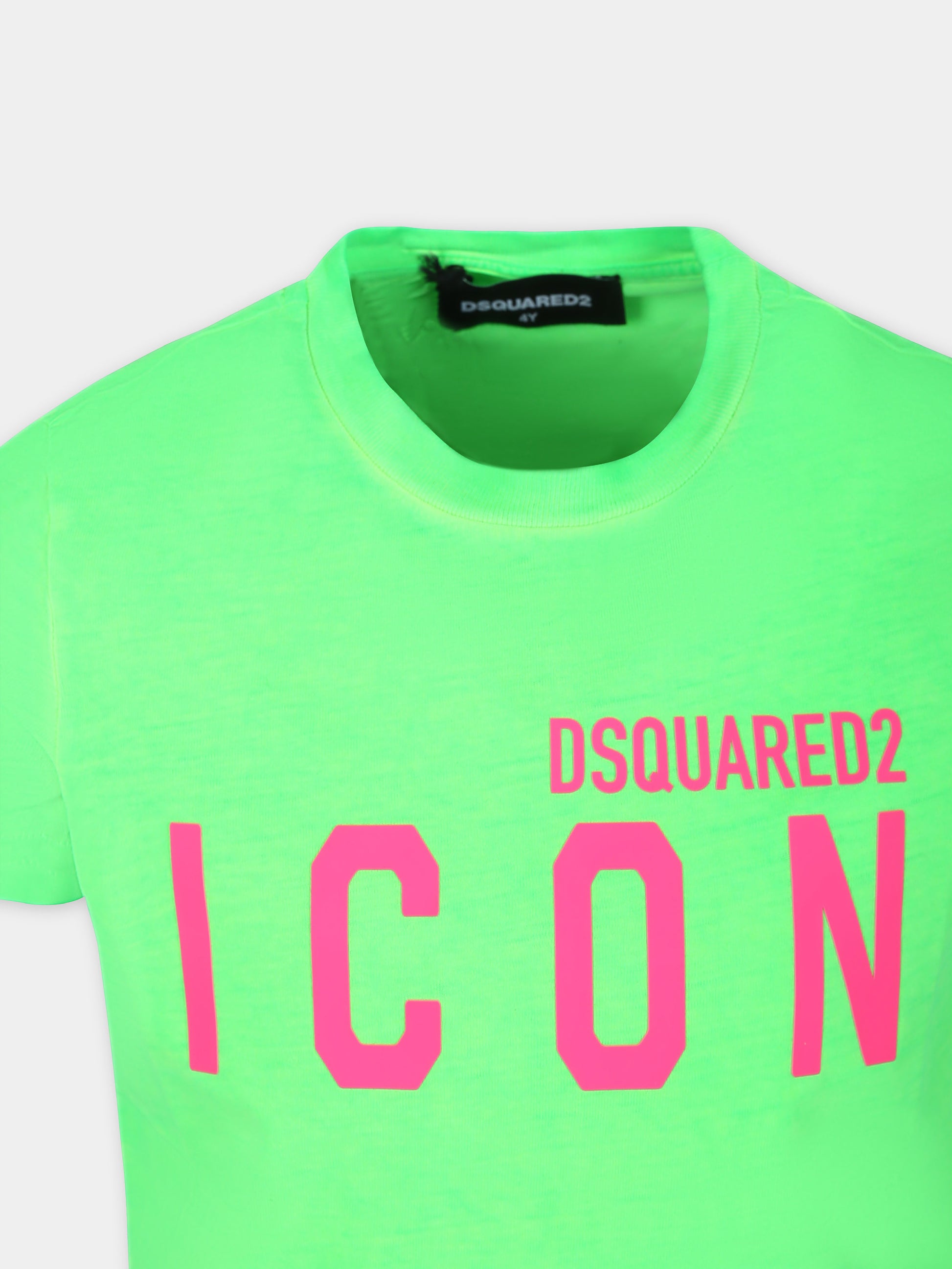 T-shirt verde  per bambini con logo,Dsquared2,DQ2416 D0A80 D2T1068U DQ584