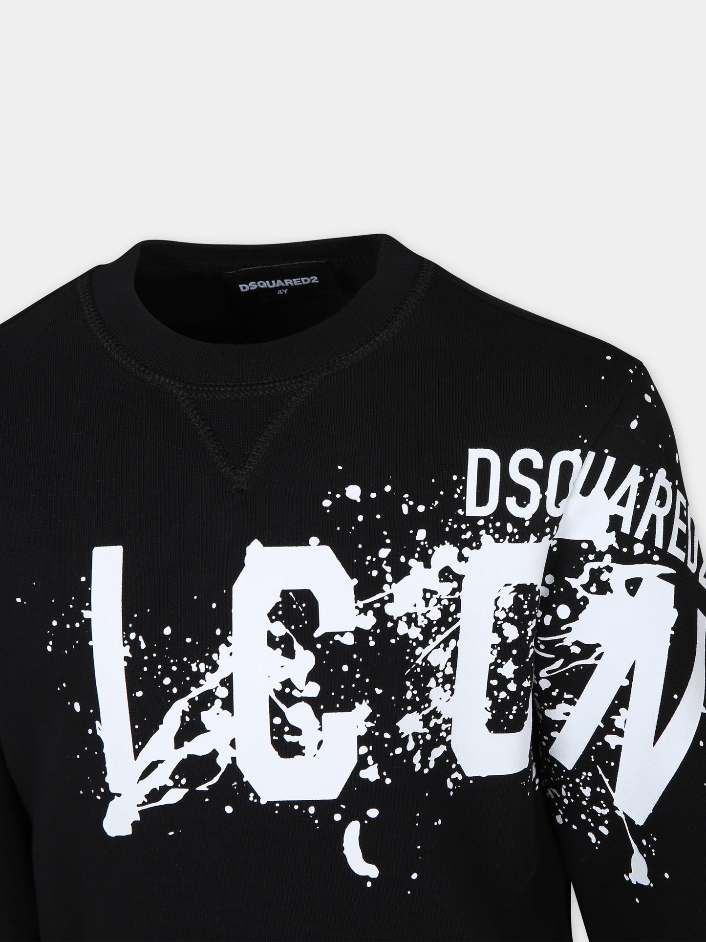 Felpa nera per bambino con logo,Dsquared2,DQ2424 D009B D2S818U DQ900