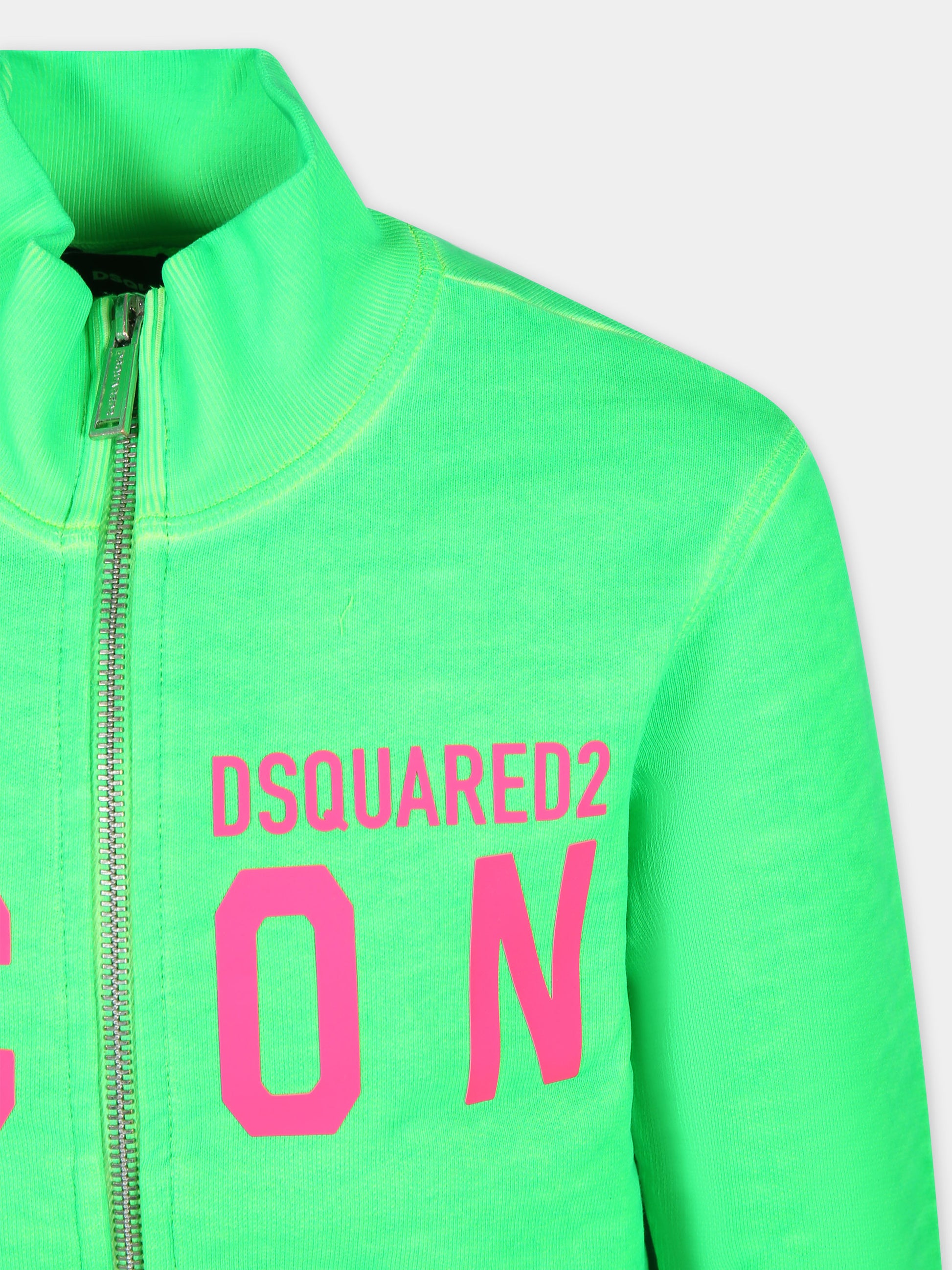 Felpa verde per bambino con logo,Dsquared2,DQ2427 D0A86 D2S819U DQ584