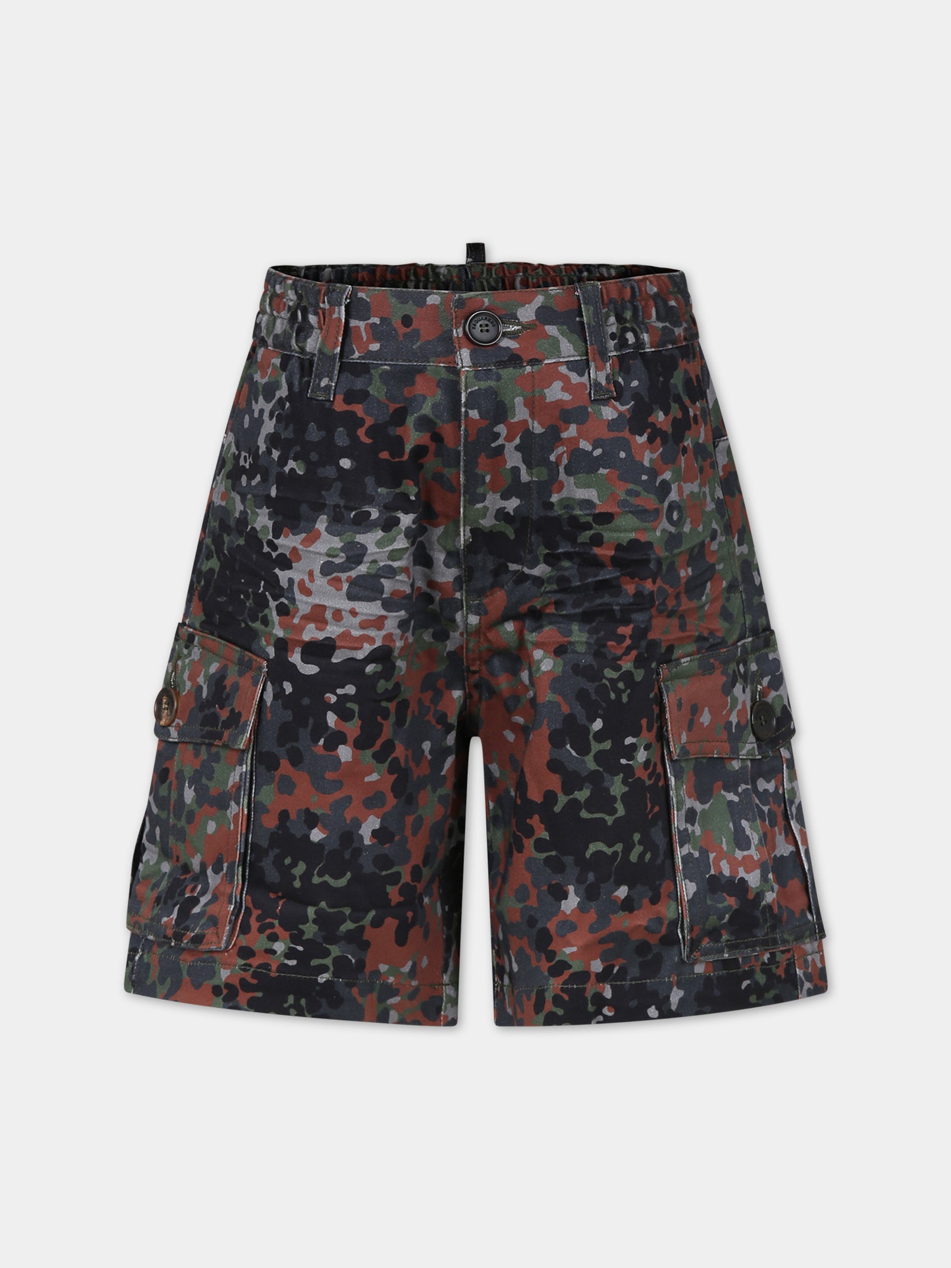 Shorts casual verde per bambino,Dsquared2,DQ2281 D0A88 D2P719M DQ523