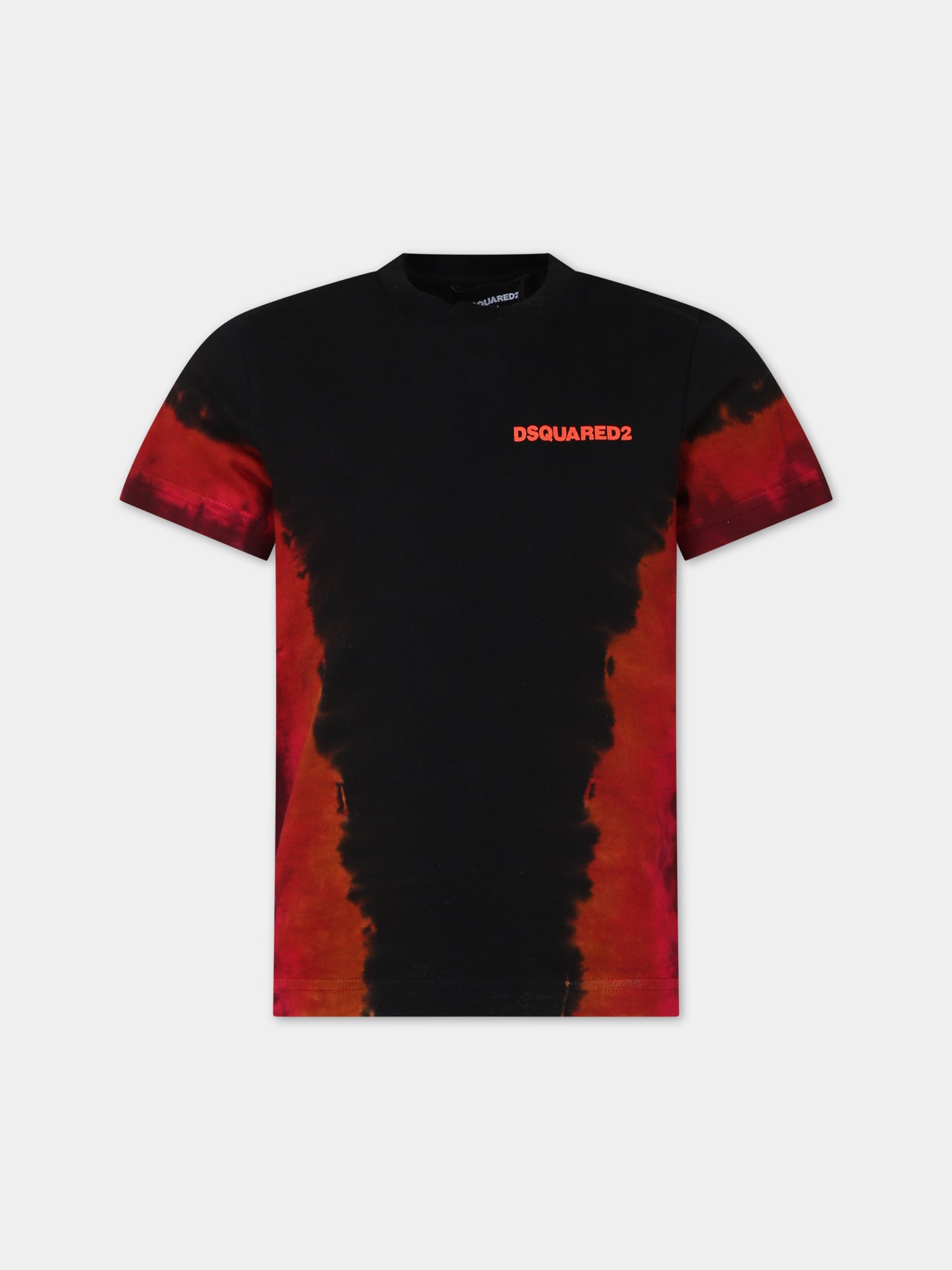 T-shirt nera per bambino con logo,Dsquared2,DQ2388 D0A9A D2T1074U DQ900