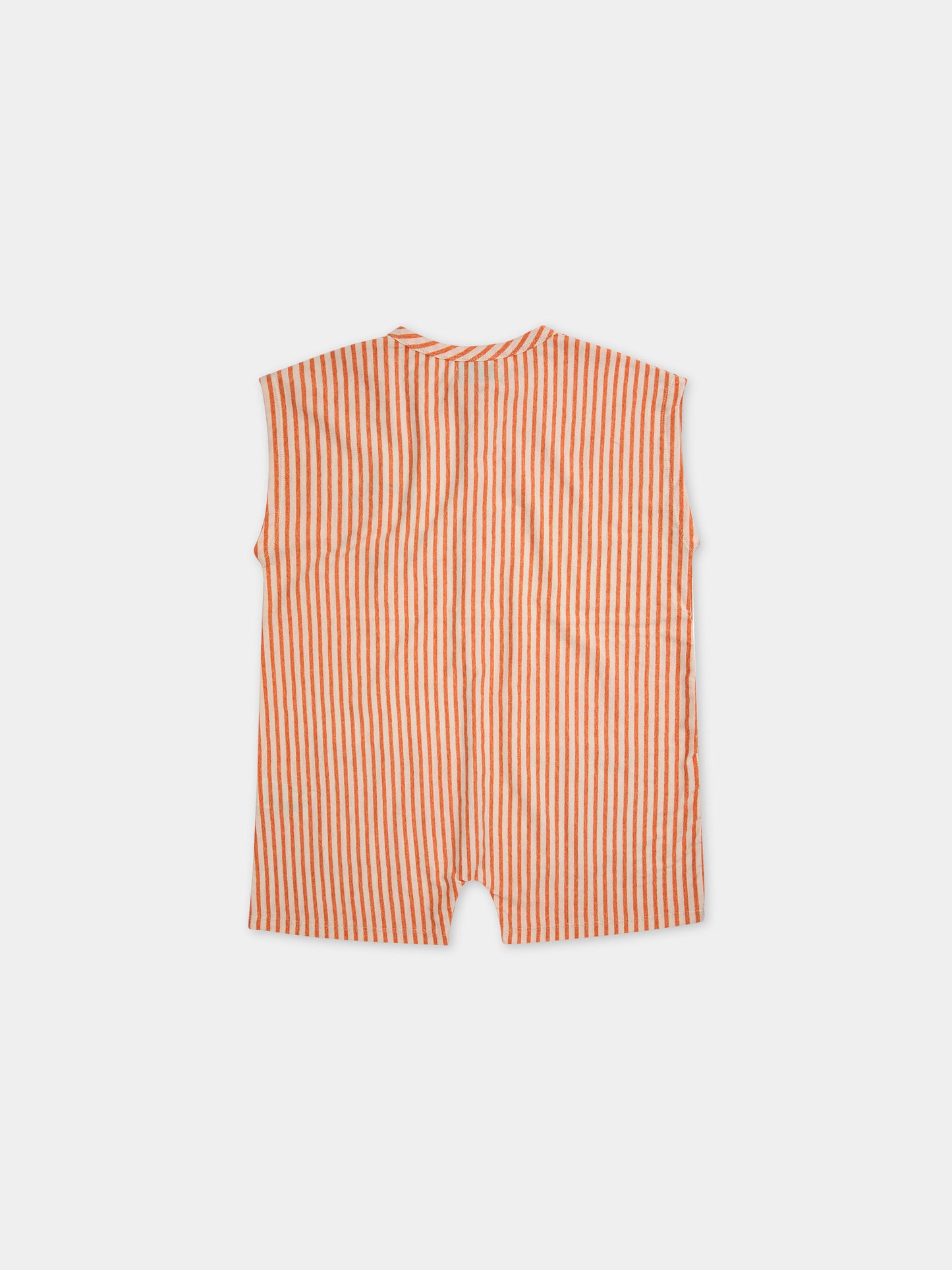 Tuta arancione per bambina con righe e logo,Bobo Choses,124AC118