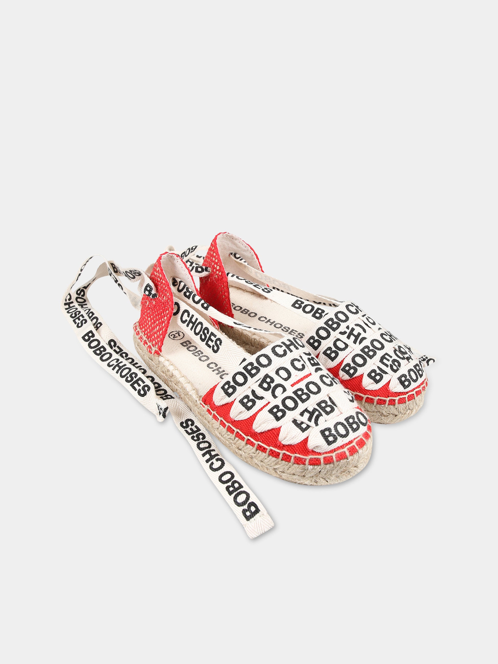 Espadrillas rosse per bambina con logo,Bobo Choses,124AI019